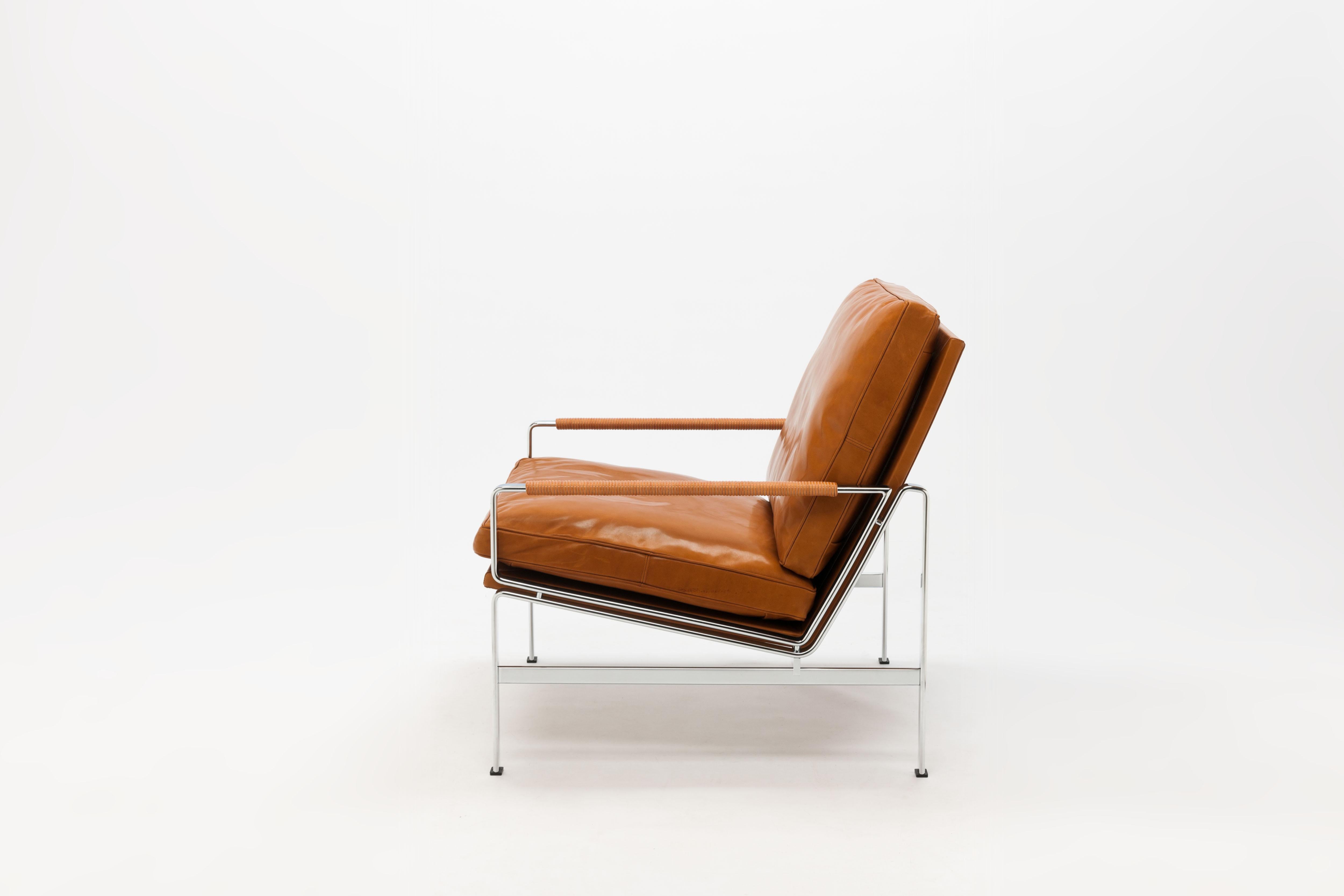 Danish Cognac Leather FK6720 Lounge Chair by Jørgen Kastholm & Preben Fabricius