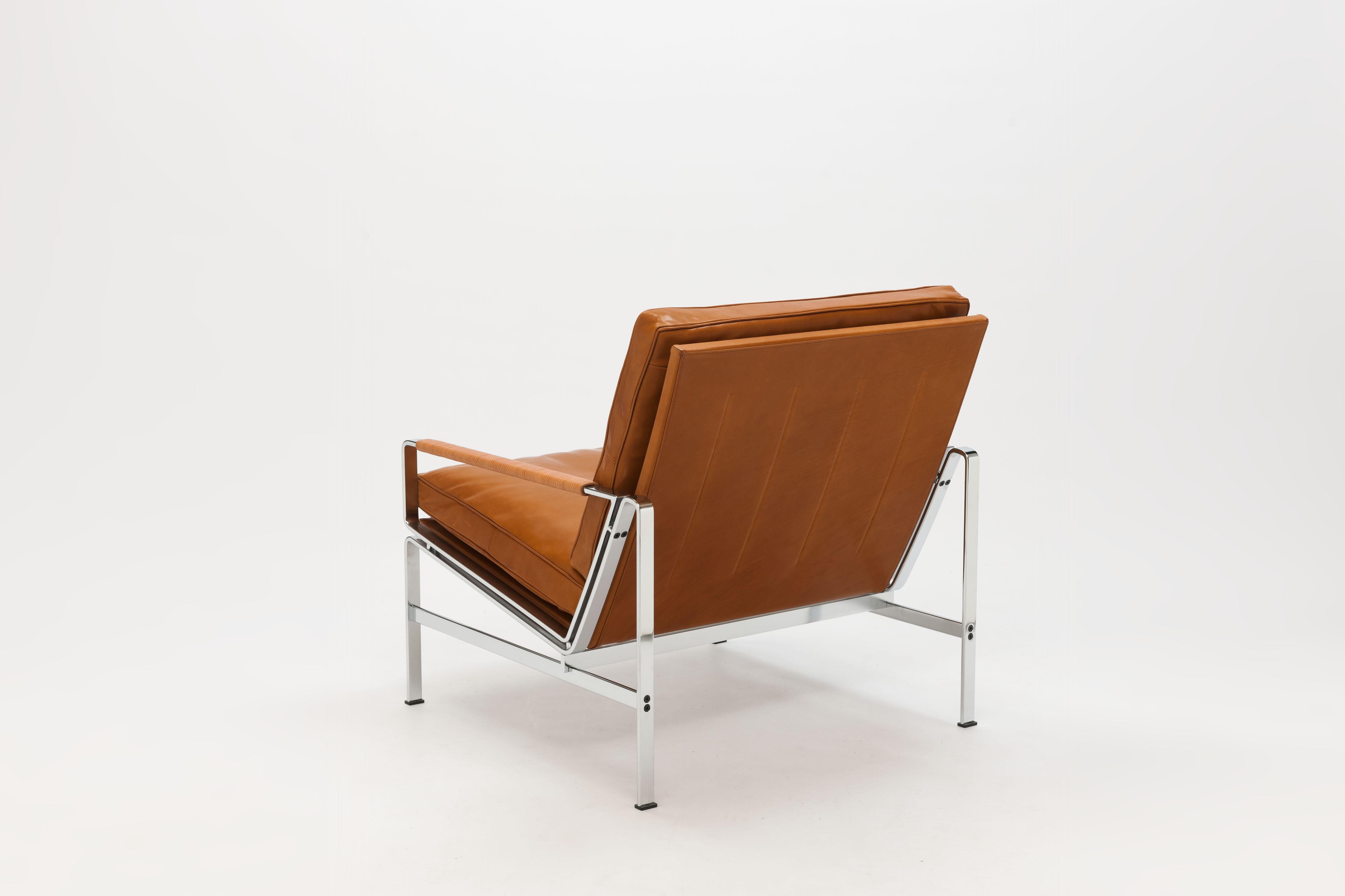 Cognac Leather FK6720 Lounge Chair by Jørgen Kastholm & Preben Fabricius In Excellent Condition In Utrecht, NL