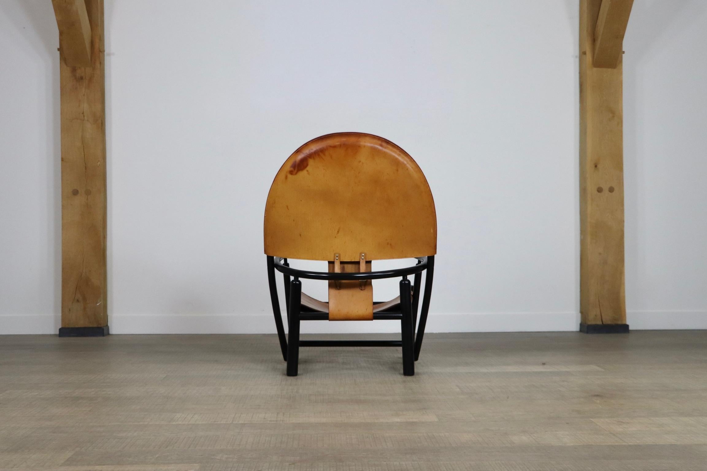 Cognac Leather G23 chair by Piero Palange and Werther Toffoloni for Germa, Italy 6