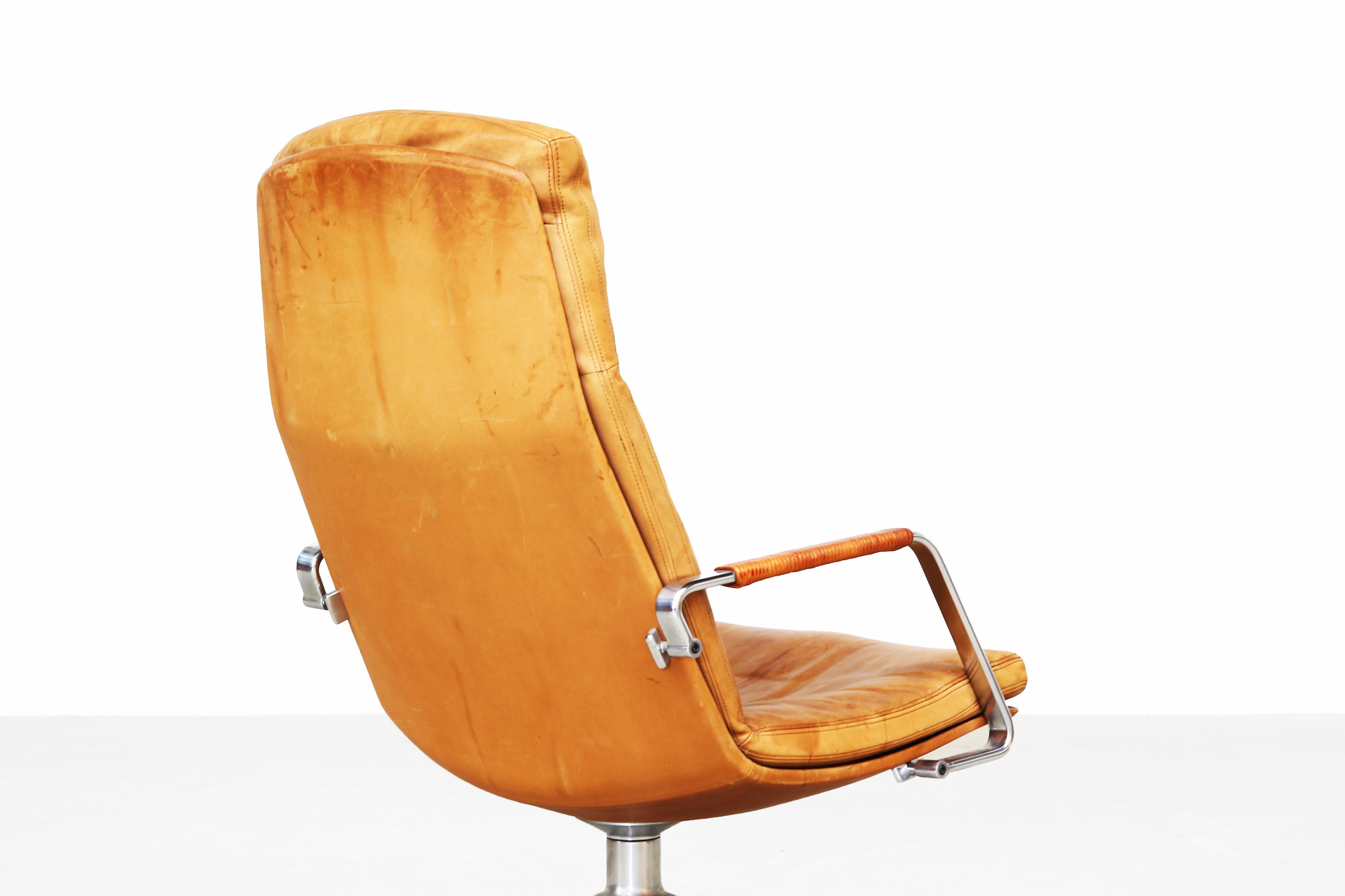 20th Century Danish Leather Lounge Chair by Fabricius & Kastholm for Kill International 1960s