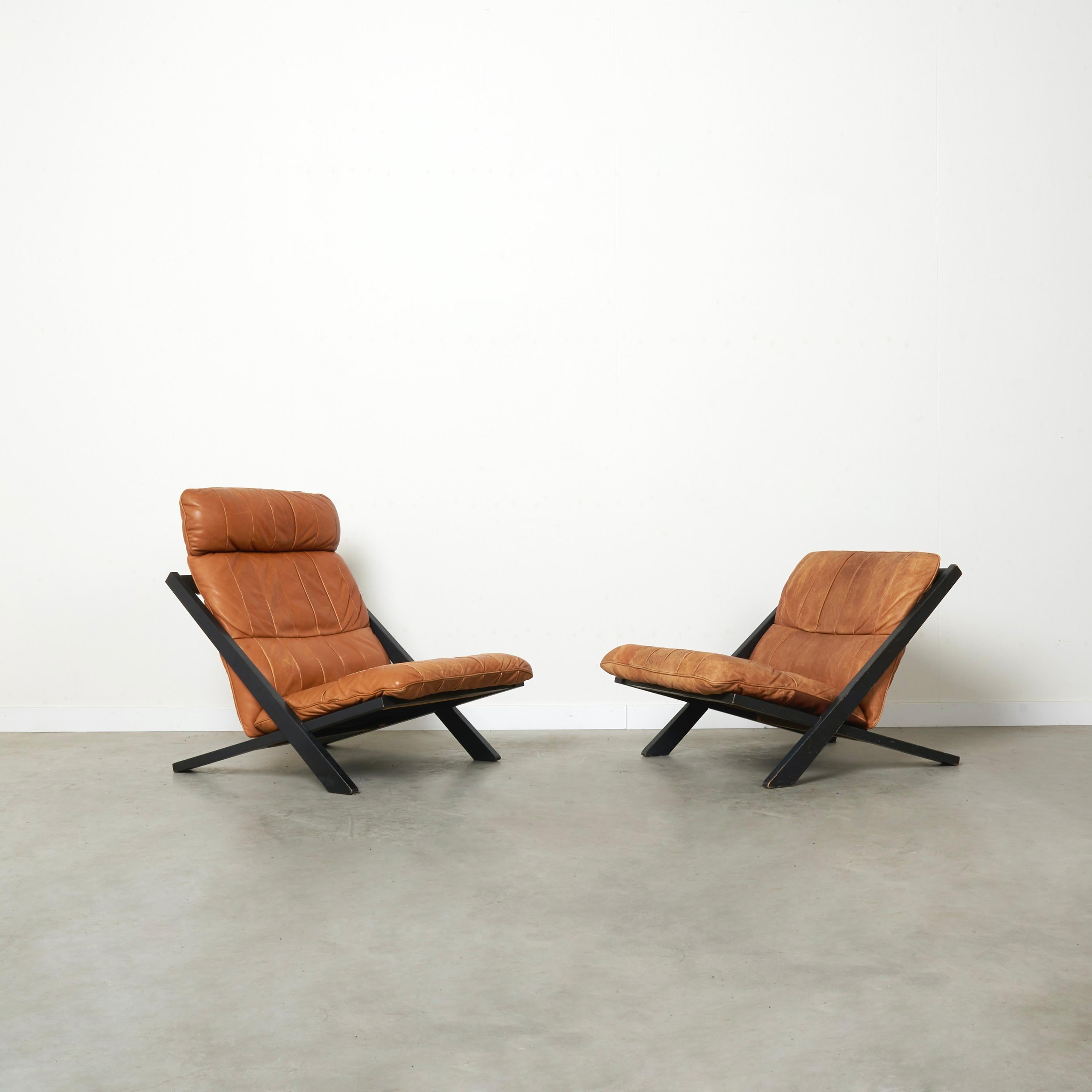Cognac leather lounge chair by Ueli Berger, De Sede DS80 For Sale 6