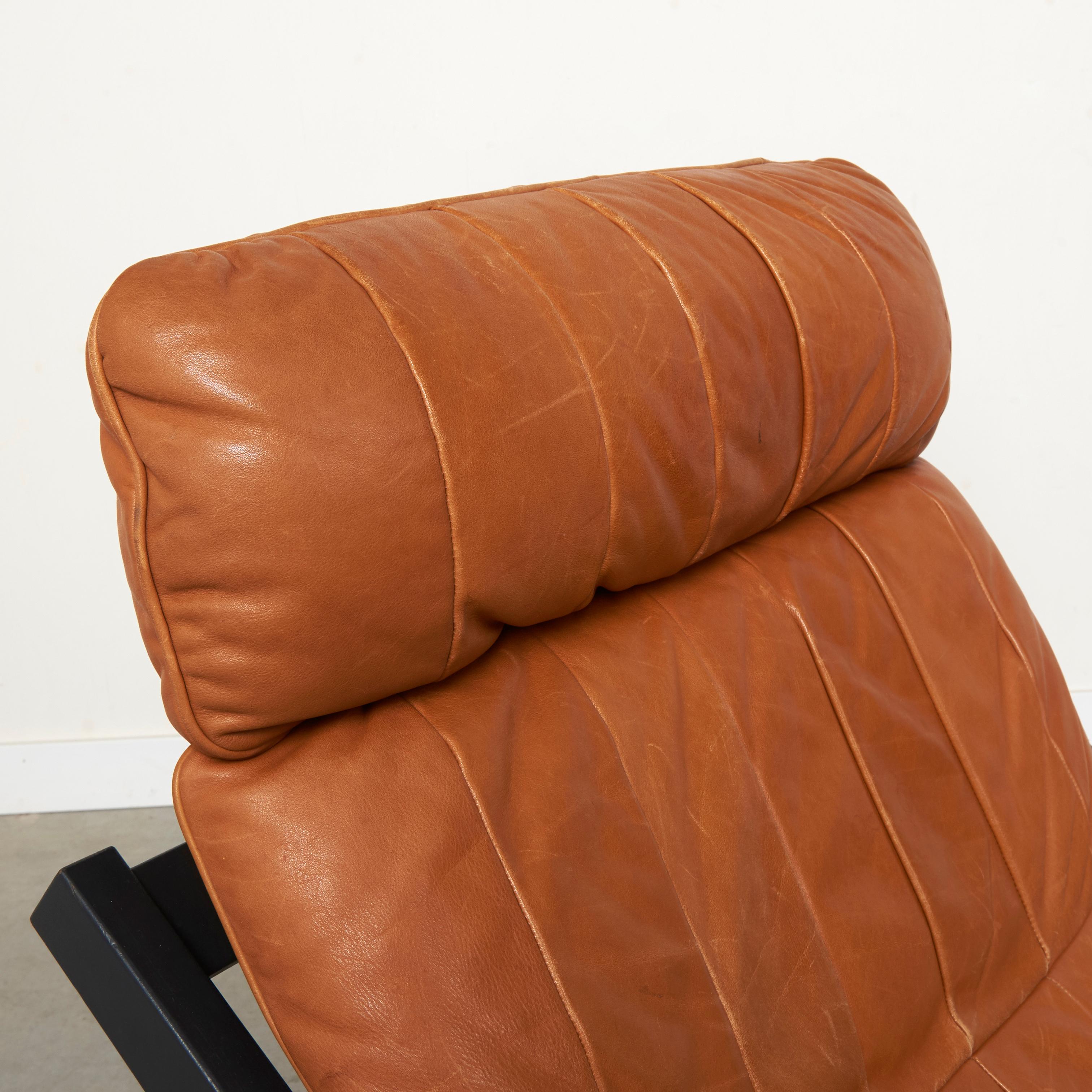 Cognac leather lounge chair by Ueli Berger, De Sede DS80 For Sale 2