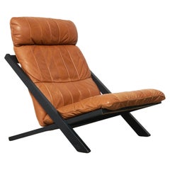Cognac leather lounge chair by Ueli Berger, De Sede DS80