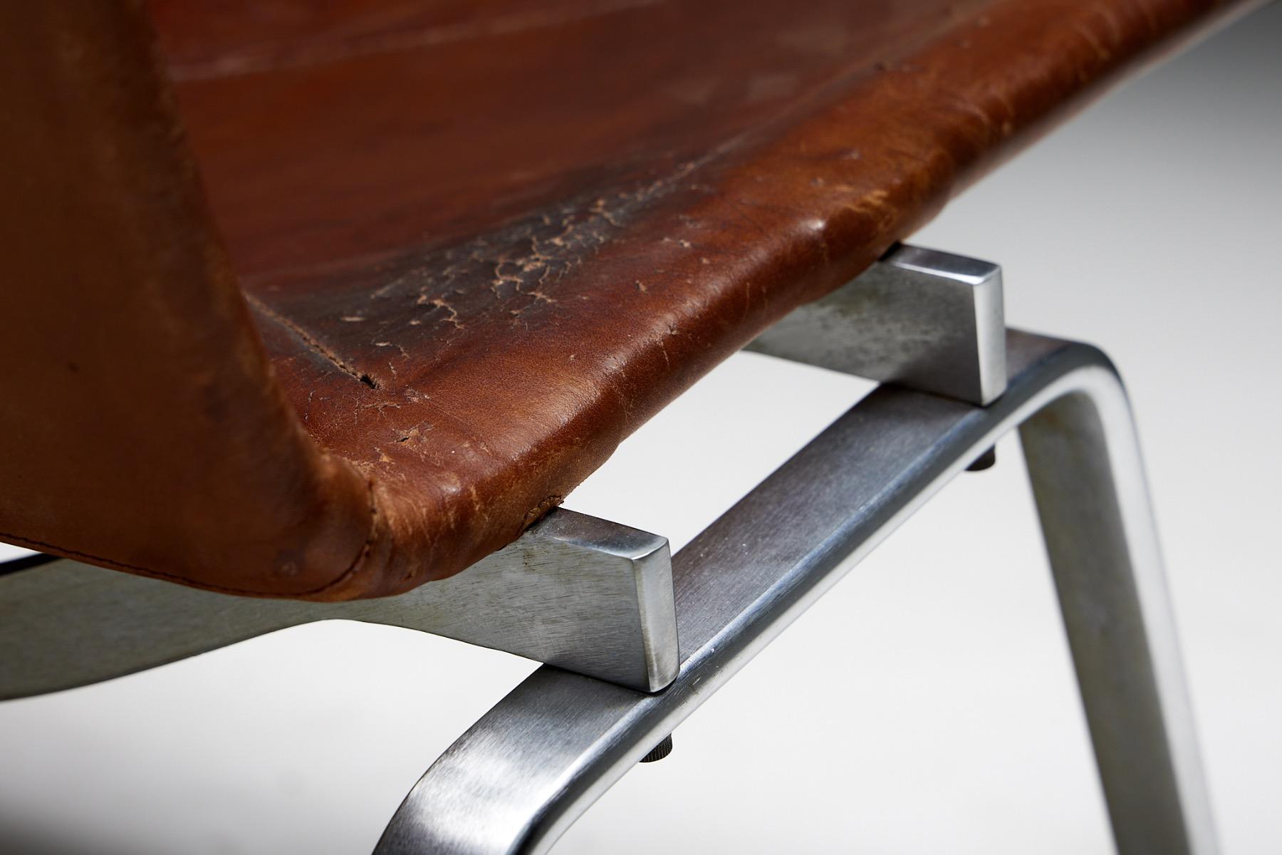 Chaise Longue PK 22 Poul Kjaerholm en Cuir Cognac, Scandinavian Modern, Années 1960 en vente 3