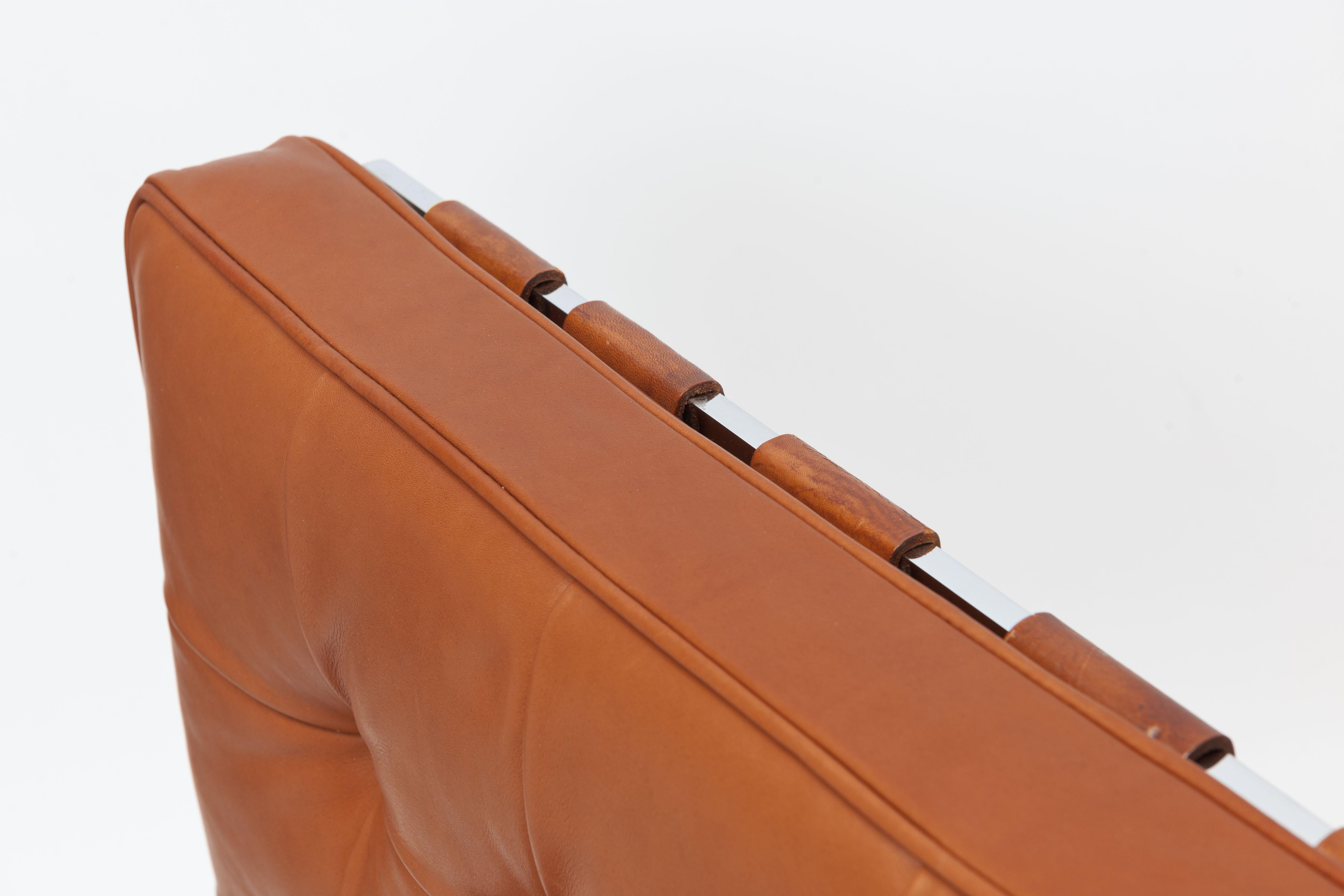 Cognac Leather RH301 Lounge Chair by Robert Haussmann (Pair Available) 2