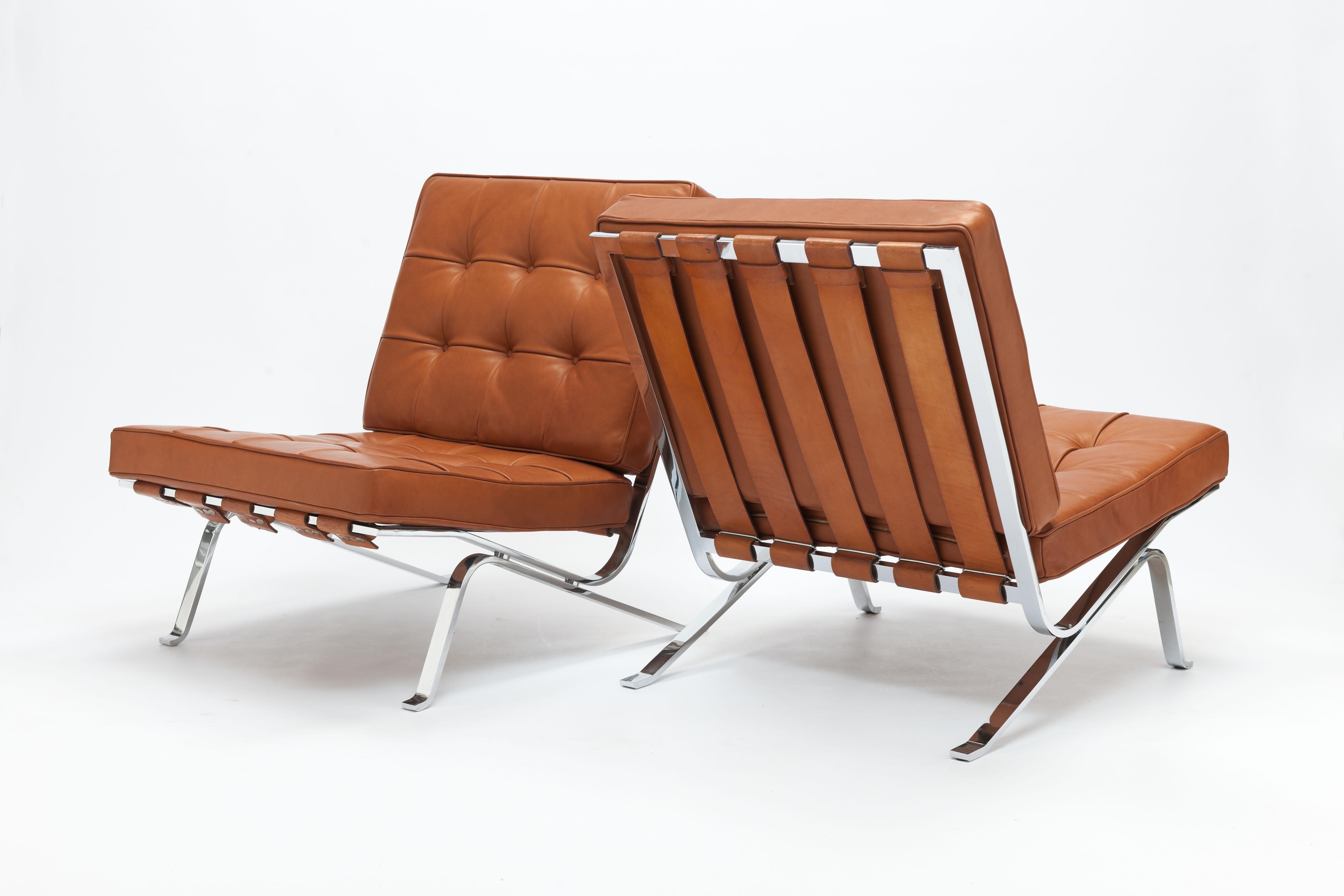 Cognac Leather RH301 Lounge Chair by Robert Haussmann (Pair Available) 8