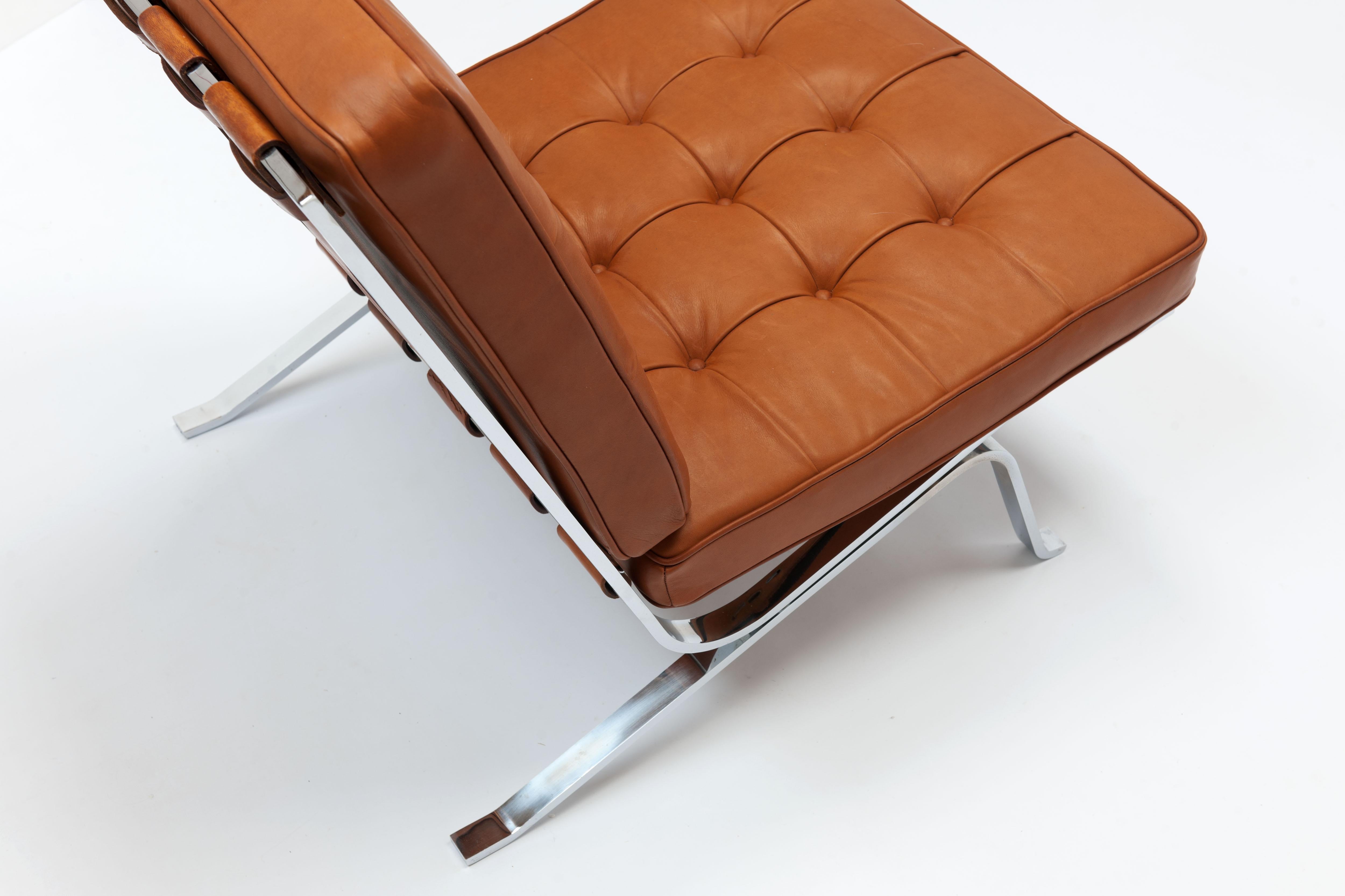 Polychromed Cognac Leather RH301 Lounge Chair by Robert Haussmann (Pair Available)