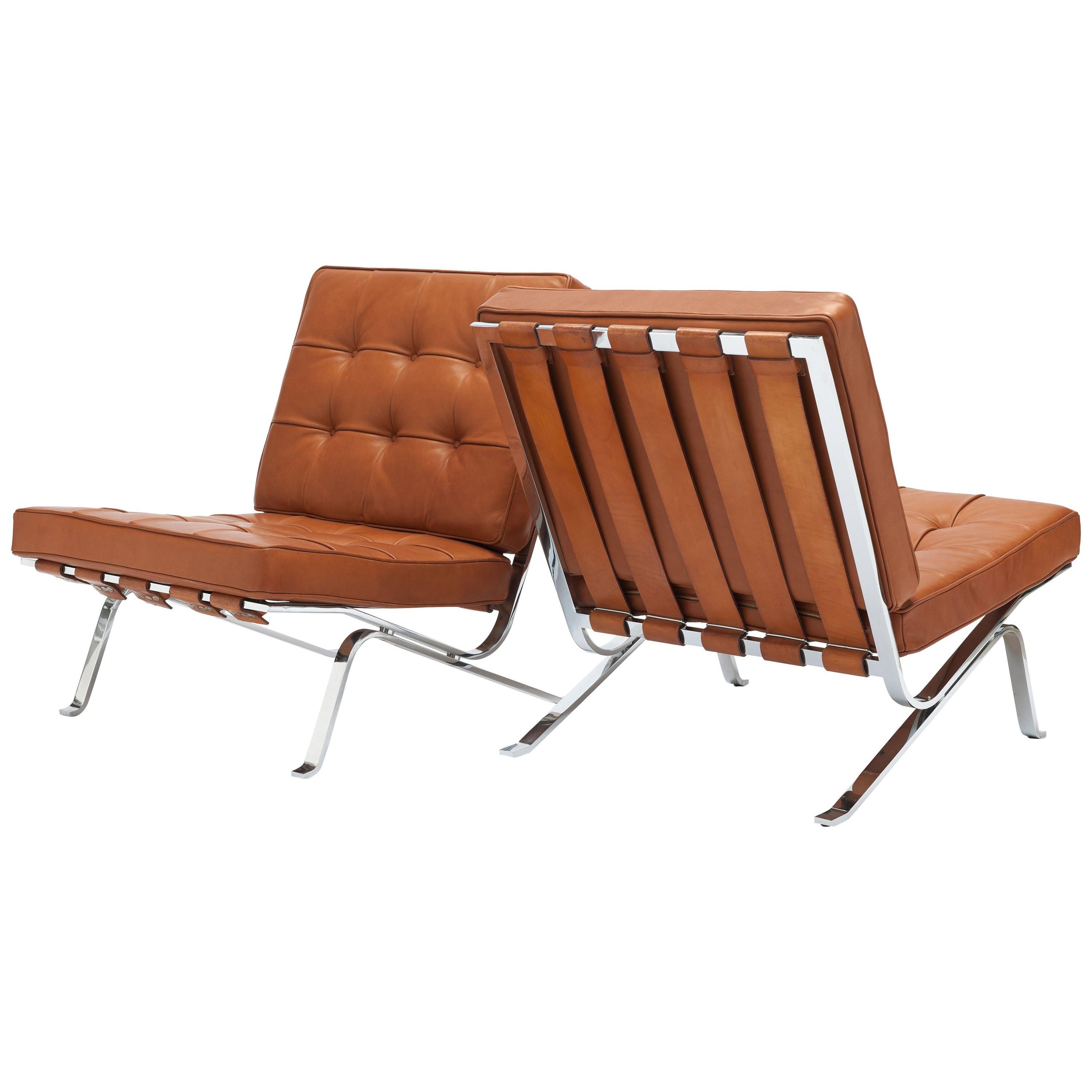 Cognac Leather RH301 Lounge Chair by Robert Haussmann (Pair Available)