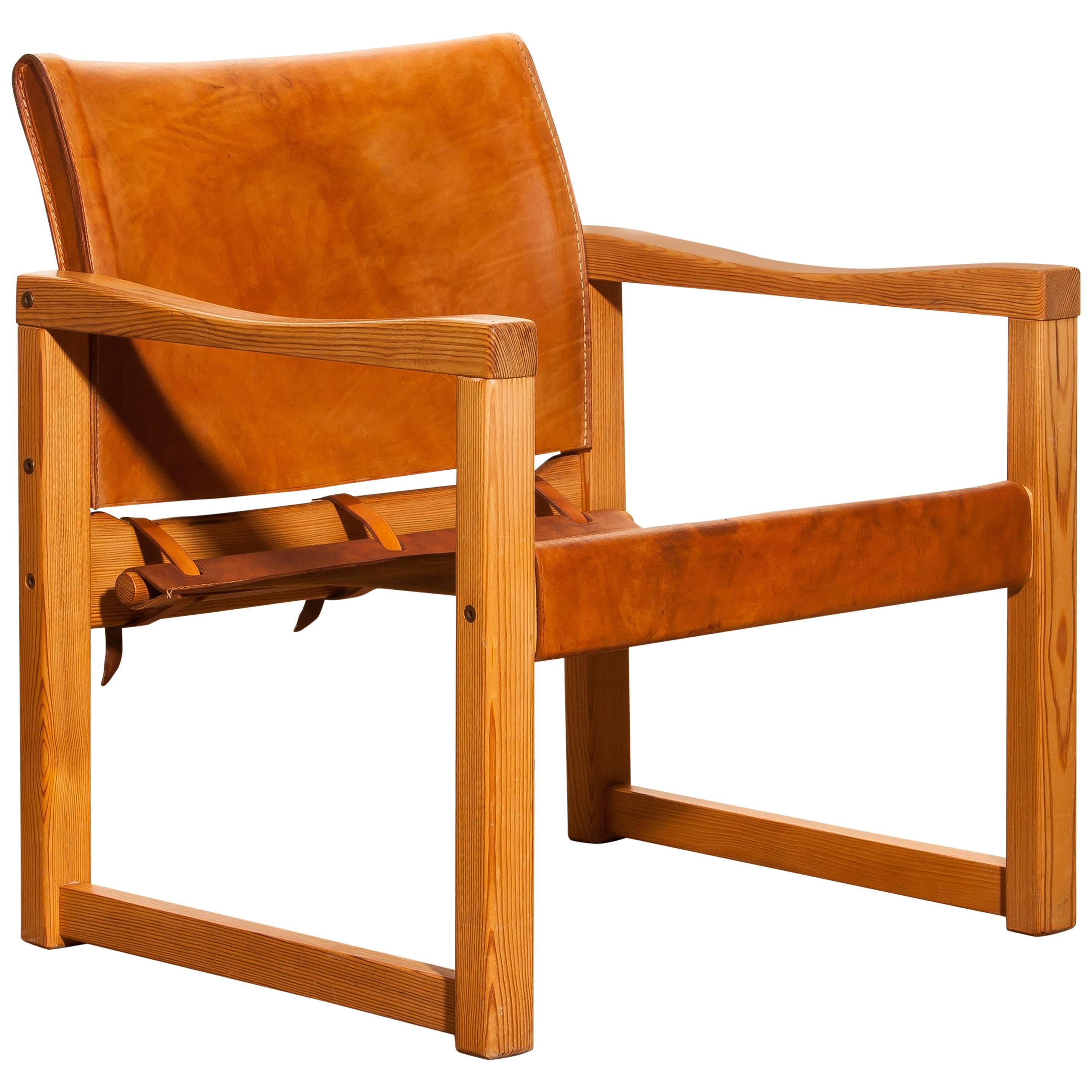 Cognac Leather Safari Chair by Karin Mobring, Sweden, 1970