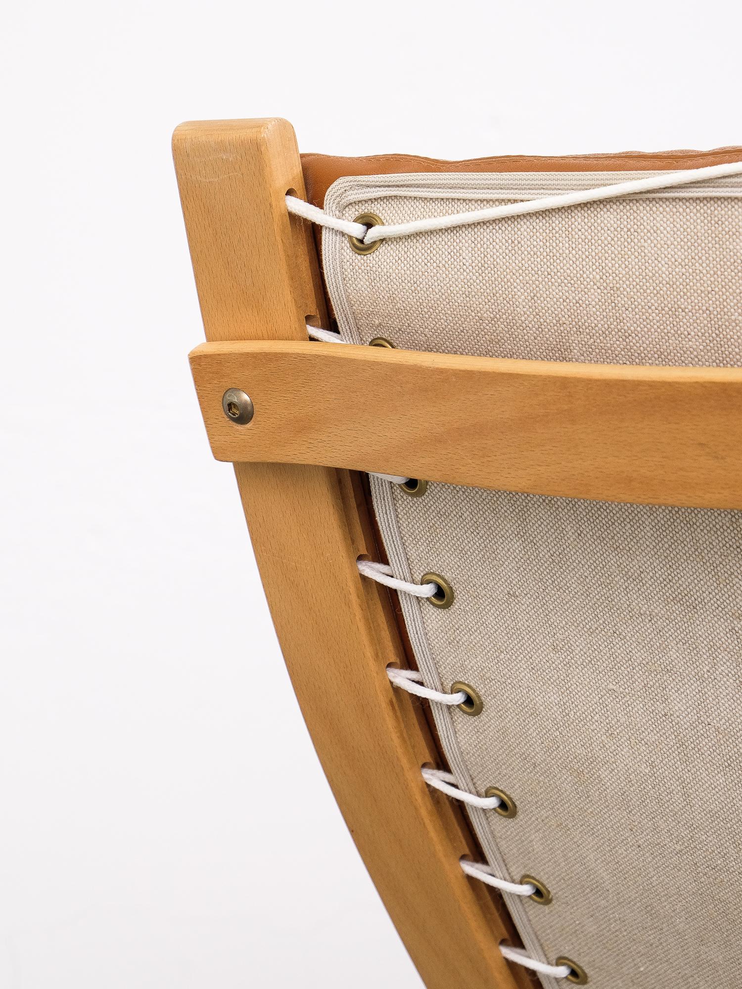 Mid-Century Modern Cognac Leather 