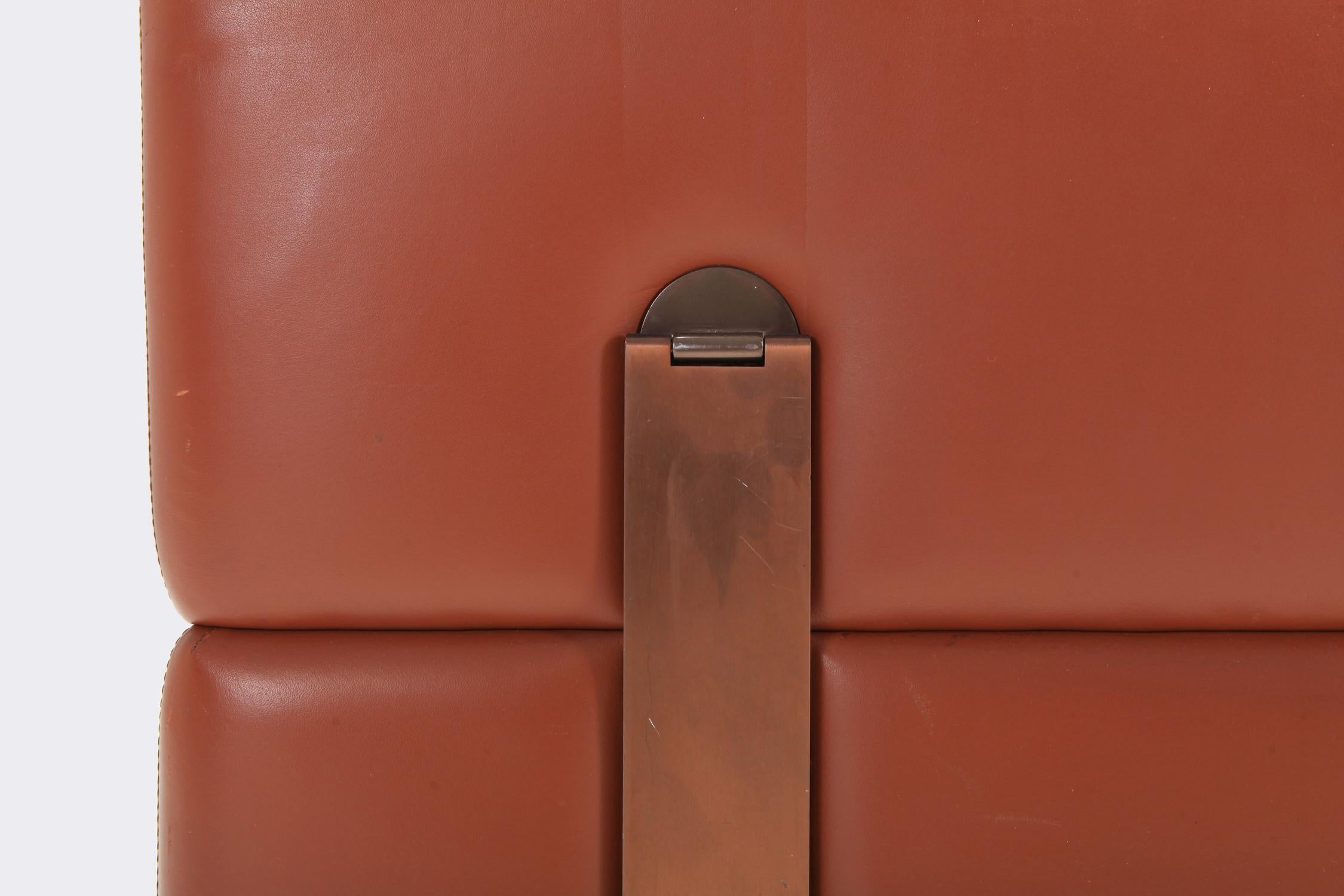 Cognac Leather Sofa by Tito Agnoli for Cinova 5