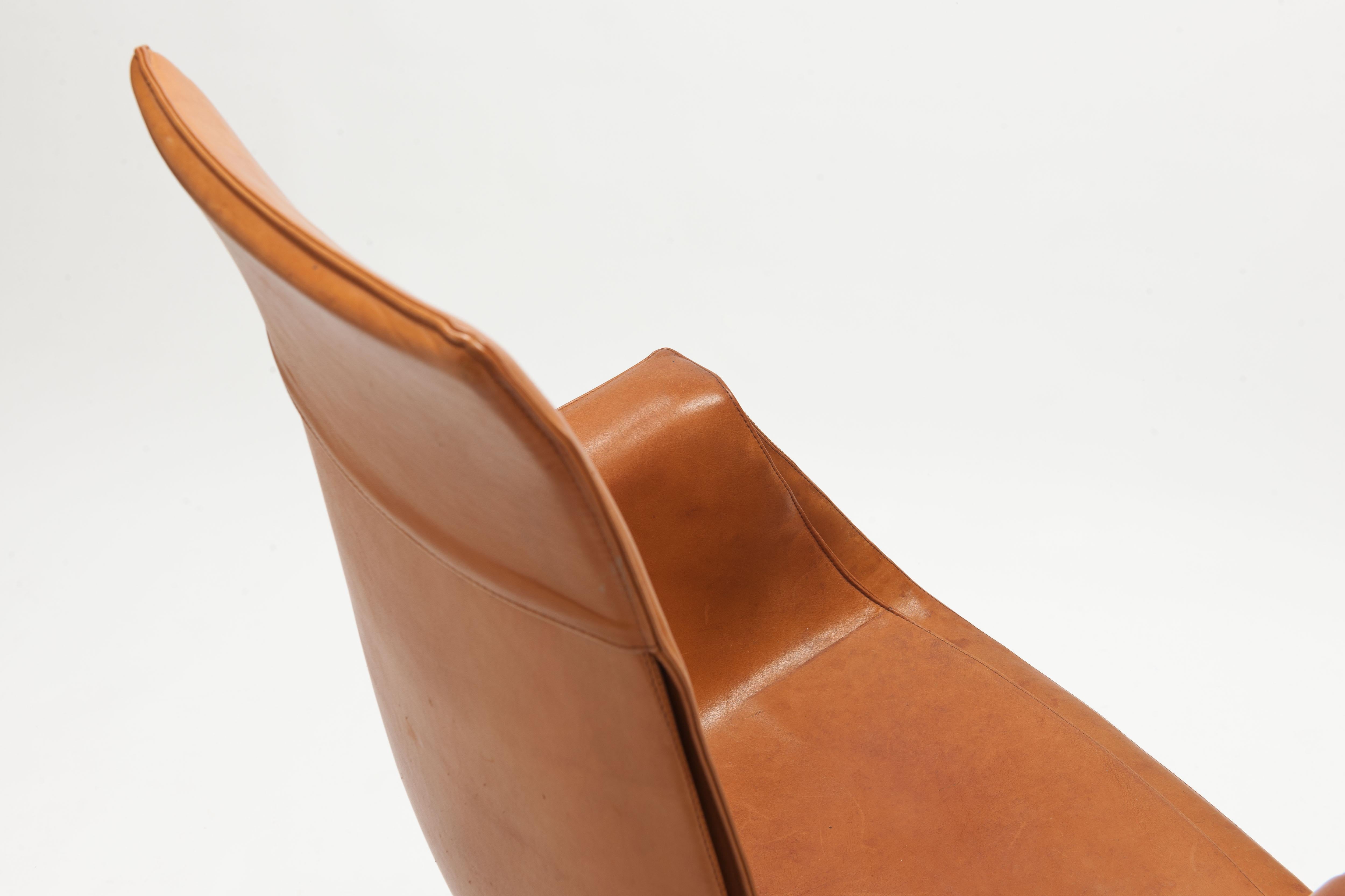  Cognac Leather Swivel 'Bird' Desk Chairs by Preben Fabricius & Jørgen Kastholm 3