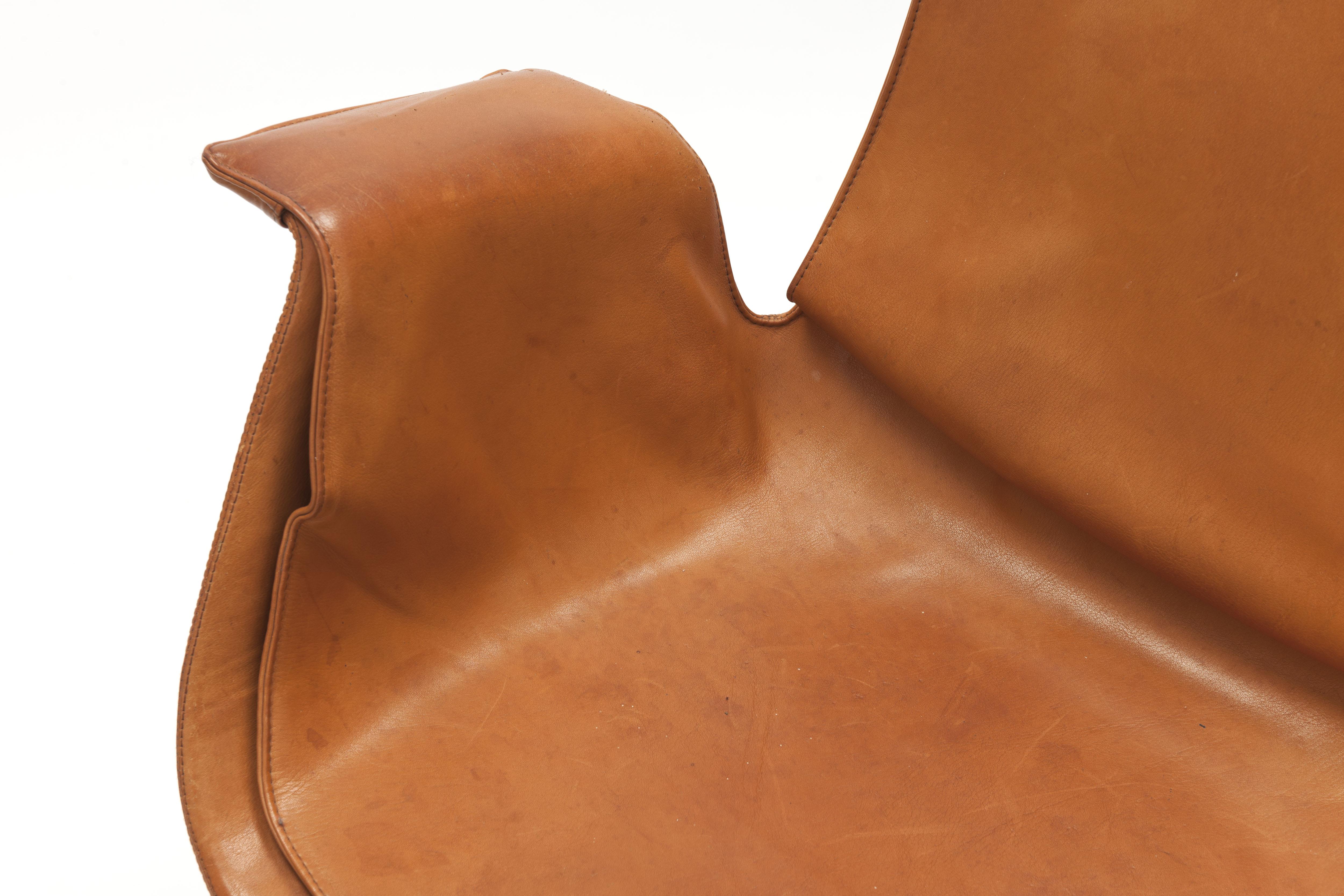  Cognac Leather Swivel 'Bird' Desk Chairs by Preben Fabricius & Jørgen Kastholm 6