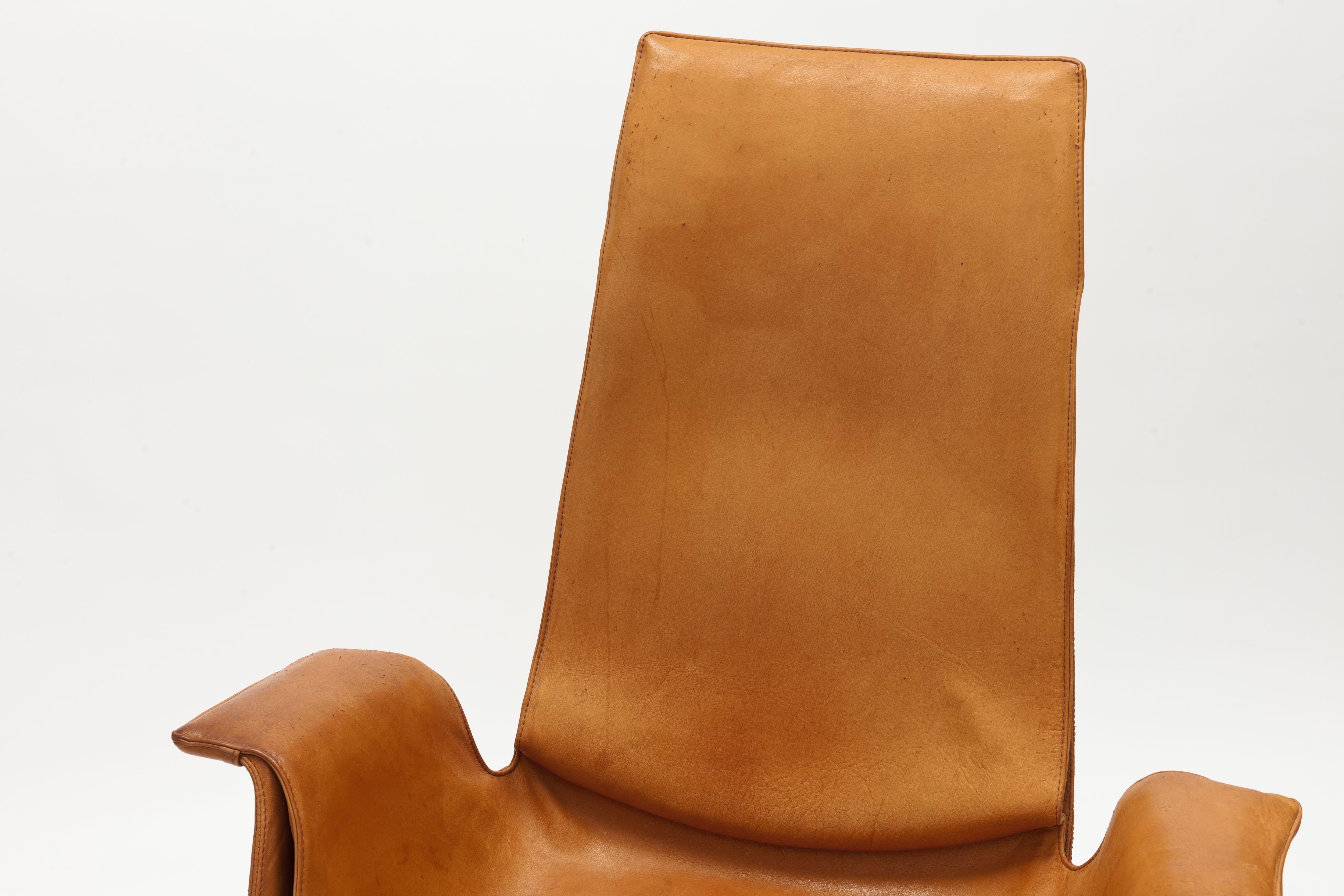  Cognac Leather Swivel 'Bird' Desk Chairs by Preben Fabricius & Jørgen Kastholm 7