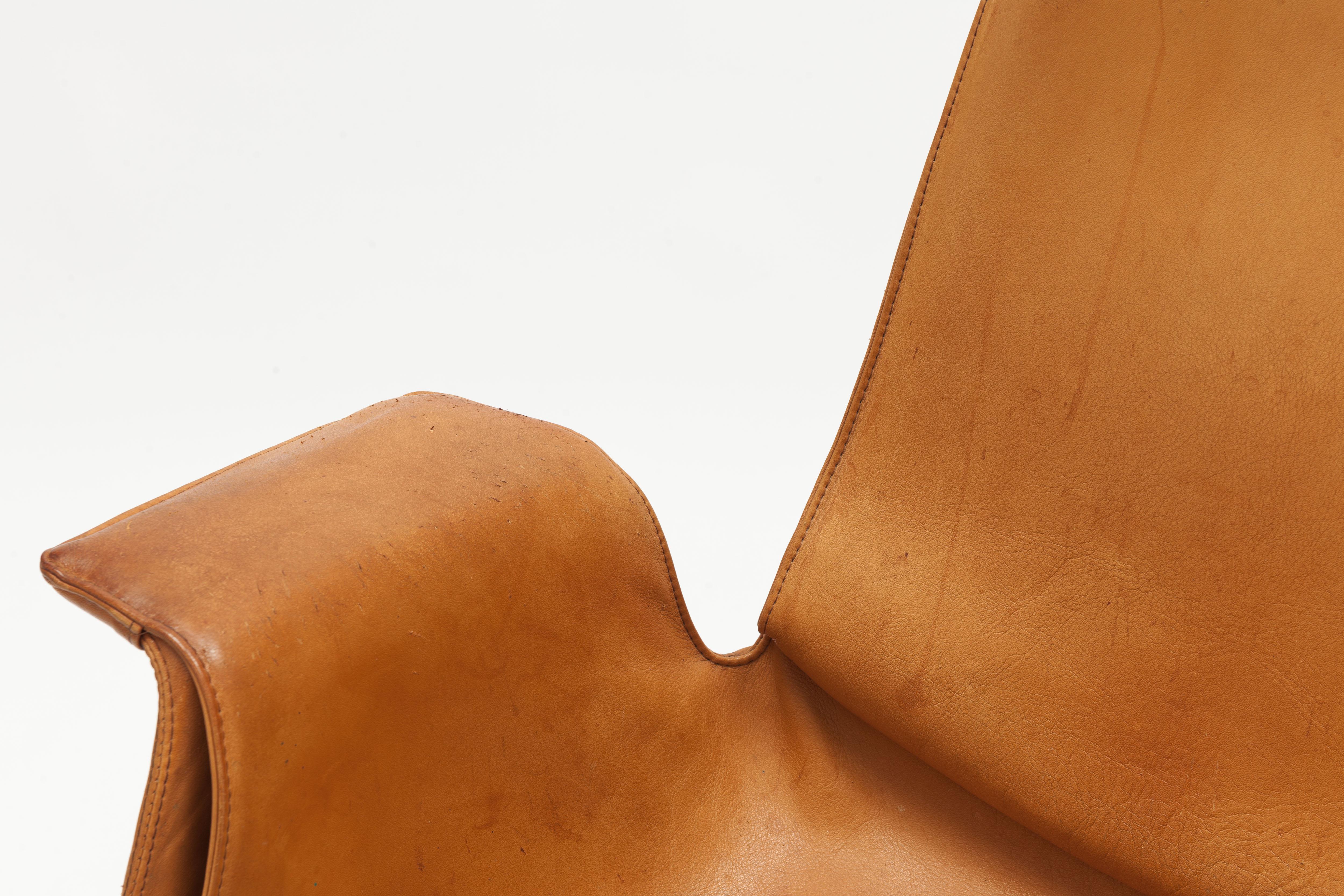  Cognac Leather Swivel 'Bird' Desk Chairs by Preben Fabricius & Jørgen Kastholm 8