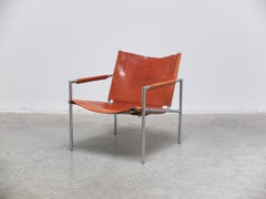 Chaise longue en cuir cognac 'SZ02' par Martin Visser pour 't Spectrum, 1960