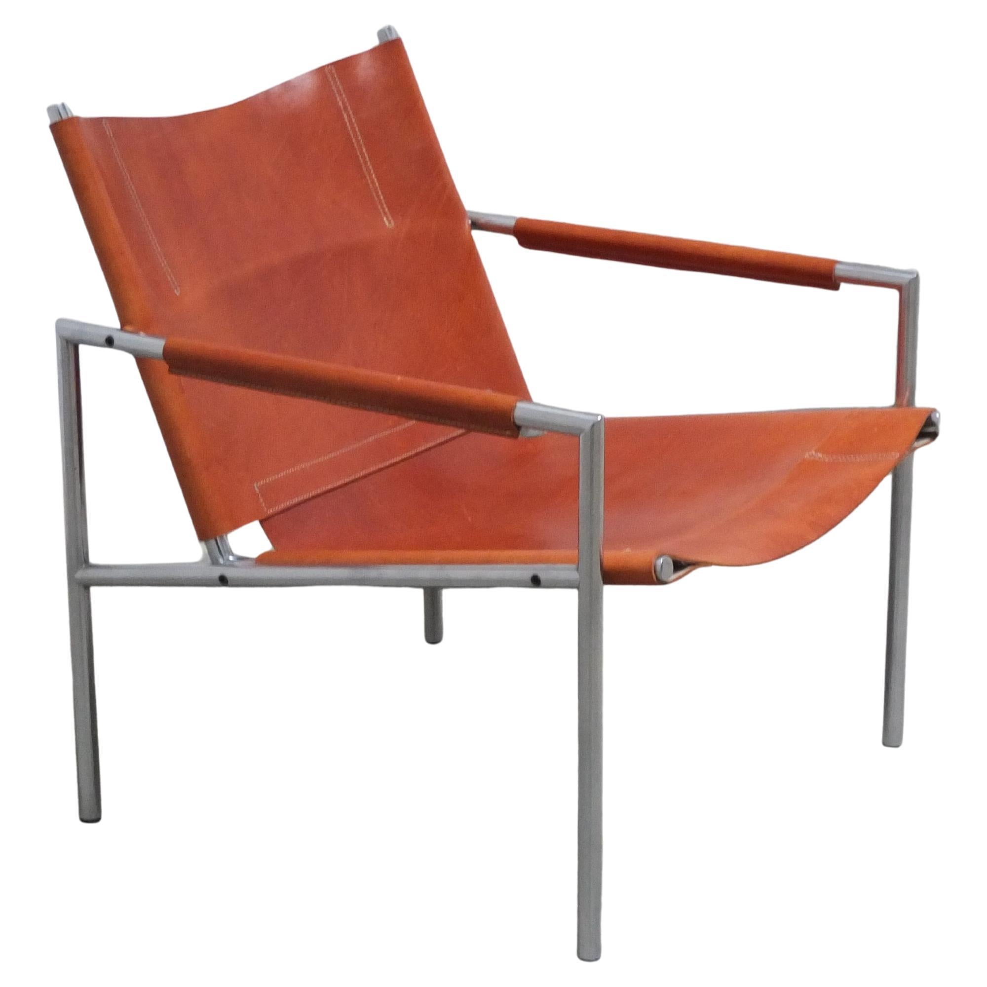 Cognac Leather 
SZ02
 Lounge Chair by Martin Visser for 
t Spectrum, 1960 For Sale