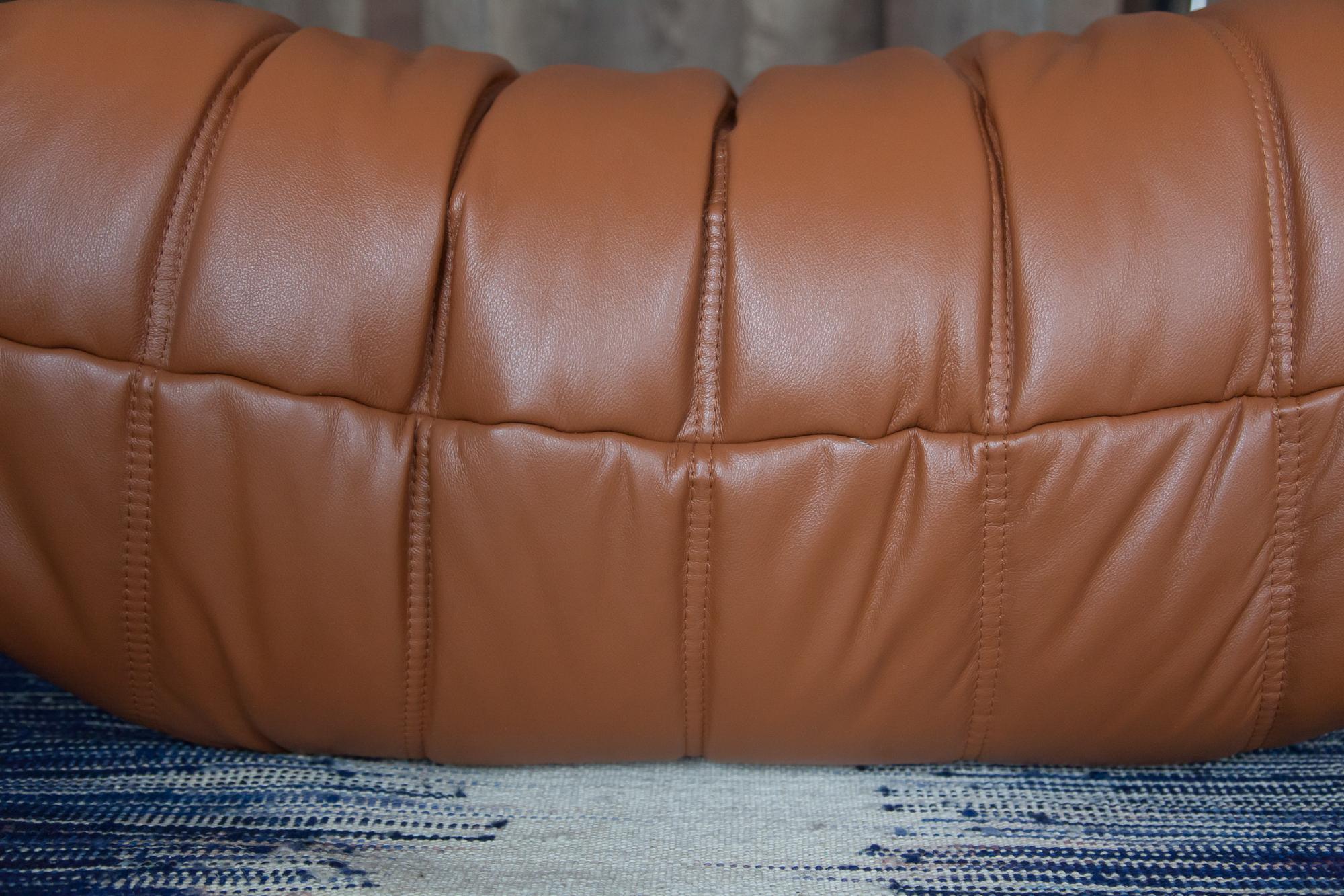 Cognac Leather Togo Living Room Set by Michel Ducaroy for Ligne Roset For Sale 10