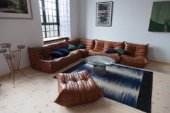 Cognac Leather Togo Living Room Set by Michel Ducaroy for Ligne Roset, 1970s