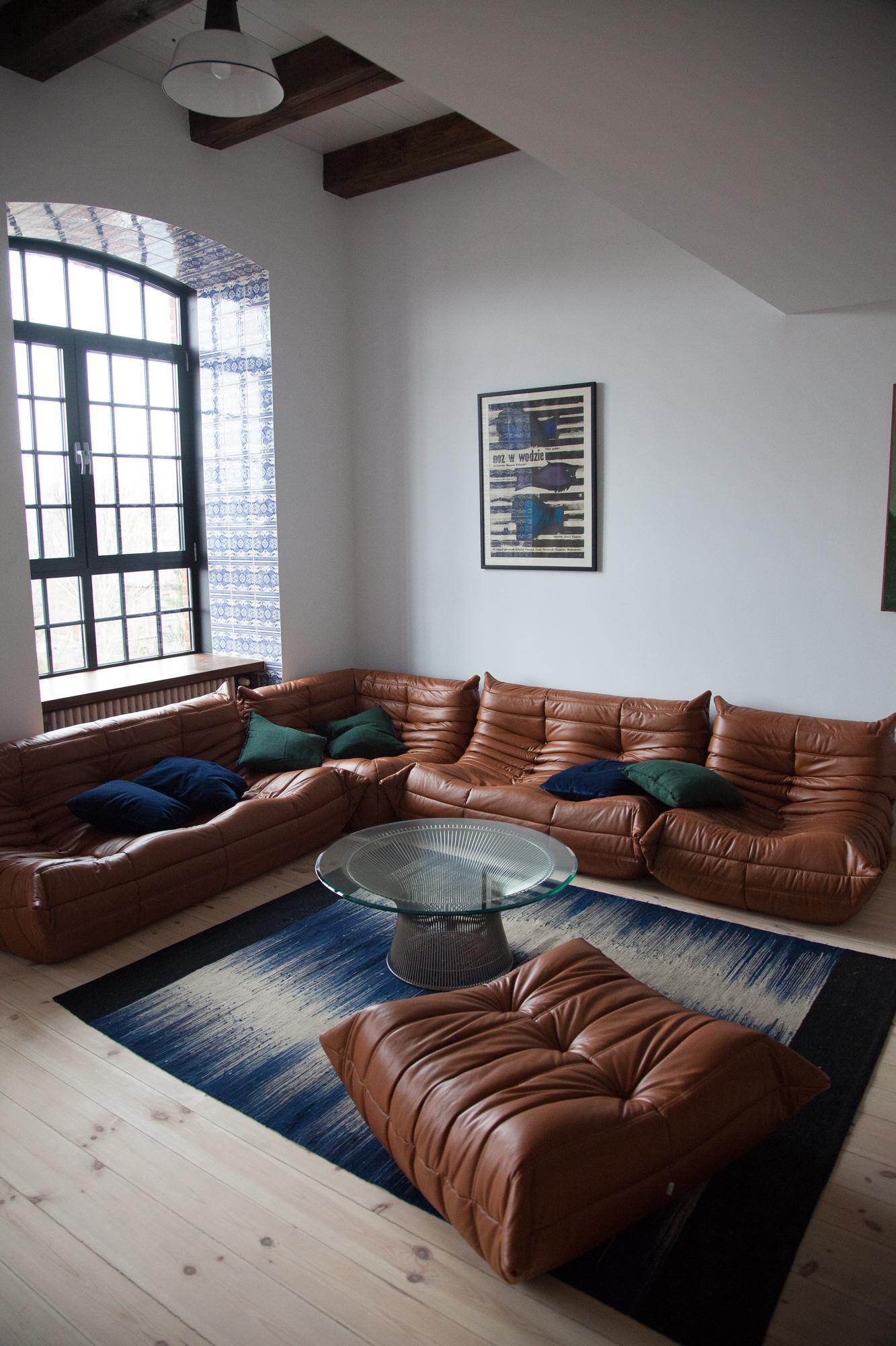 Cognac Leather Togo Living Room Set by Michel Ducaroy for Ligne Roset In Excellent Condition For Sale In Berlin, DE