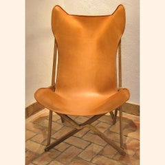 Cognac Leather Tripolina Armchair