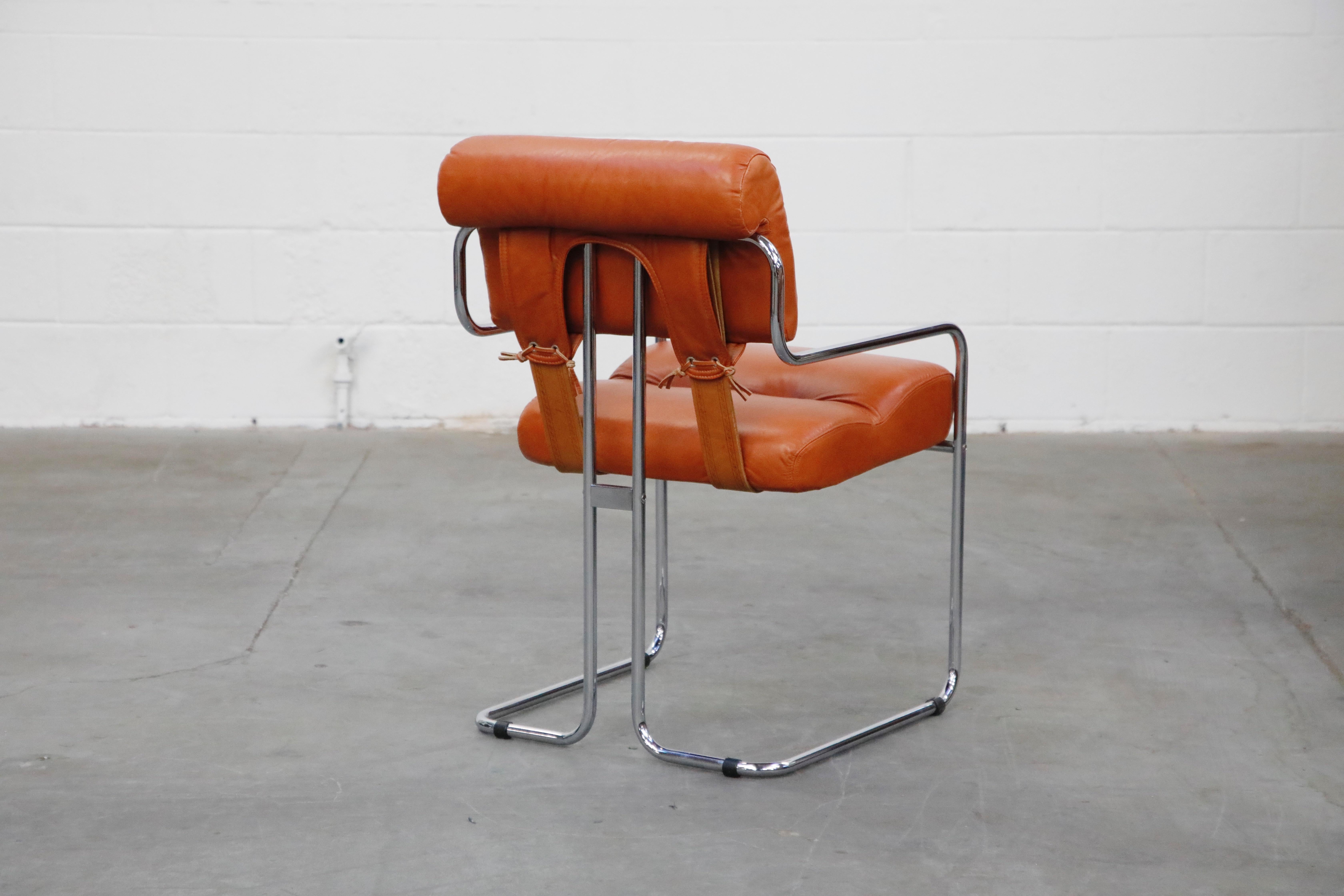 Modern Cognac Leather 'Tucroma' Chairs by Guido Faleschini for i4 Mariani, 1970s