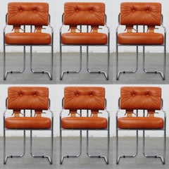 Cognac Leather 'Tucroma' Chairs by Guido Faleschini for i4 Mariani, New 