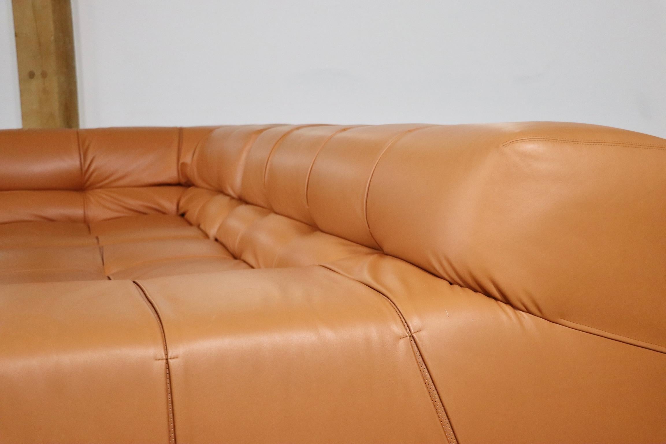 Cognac Leather Tufty Time Sofa by Patricia Urquiola for B&B Italia 6
