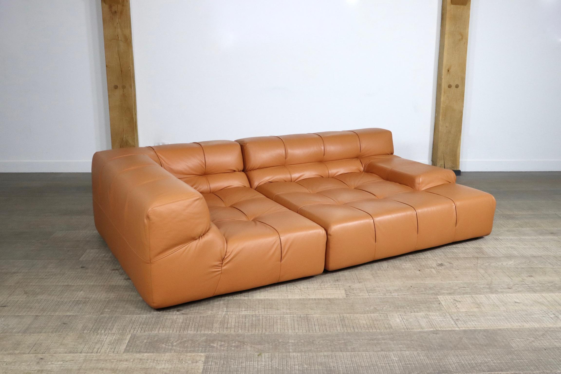 Cognac Leather Tufty Time Sofa by Patricia Urquiola for B&B Italia 10