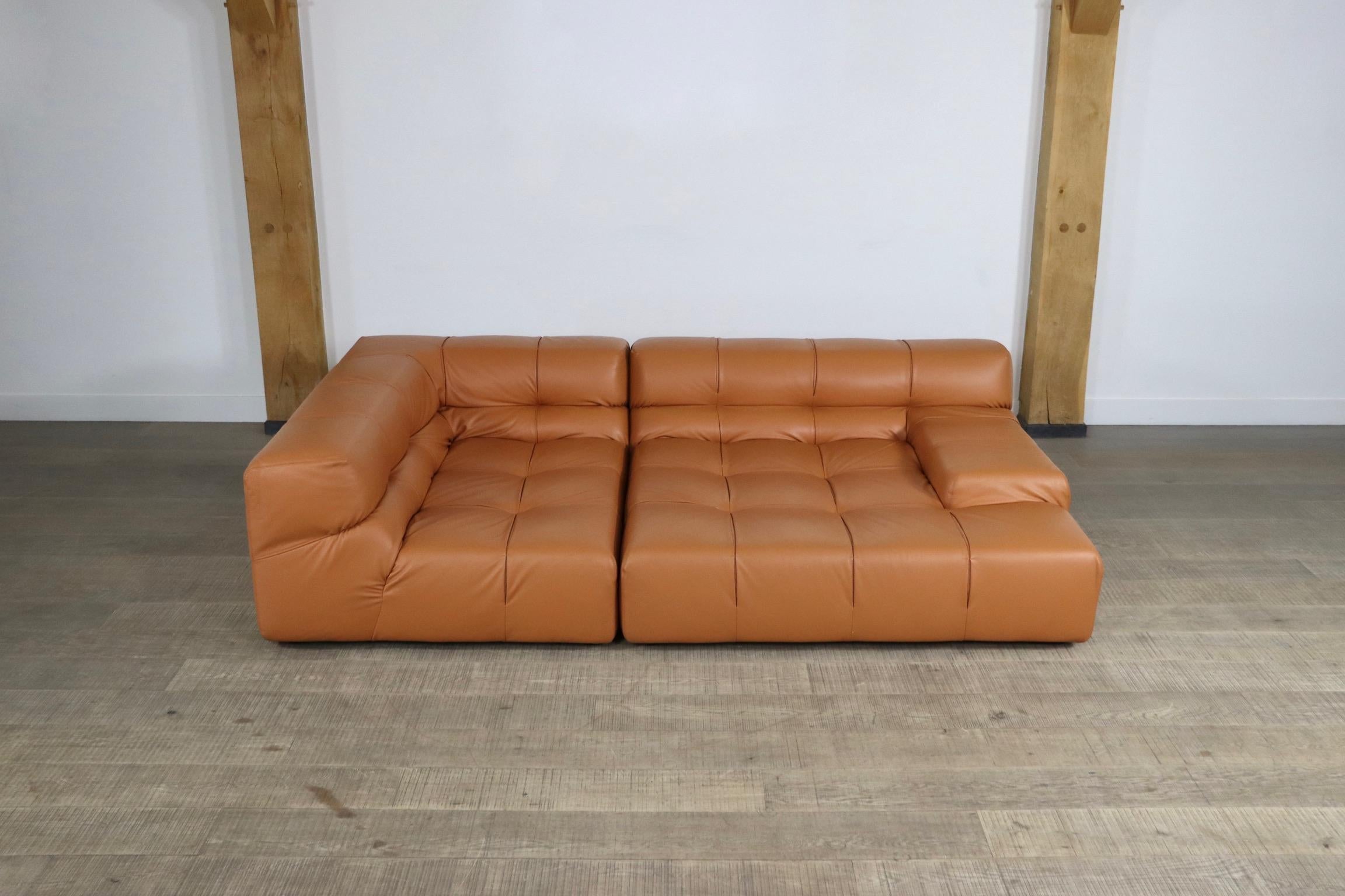 Cognac Leather Tufty Time Sofa by Patricia Urquiola for B&B Italia 2