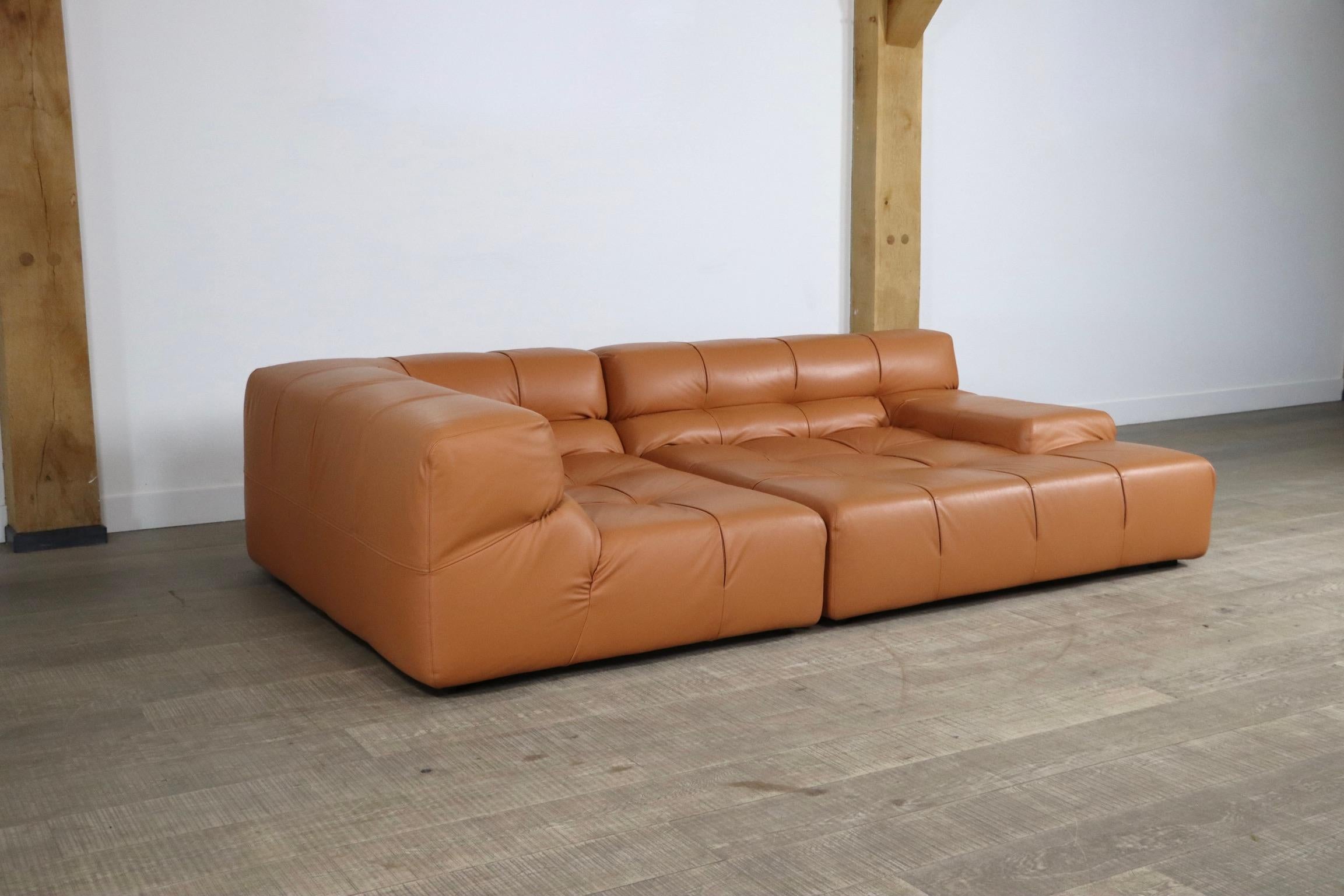 Cognac Leather Tufty Time Sofa by Patricia Urquiola for B&B Italia 3