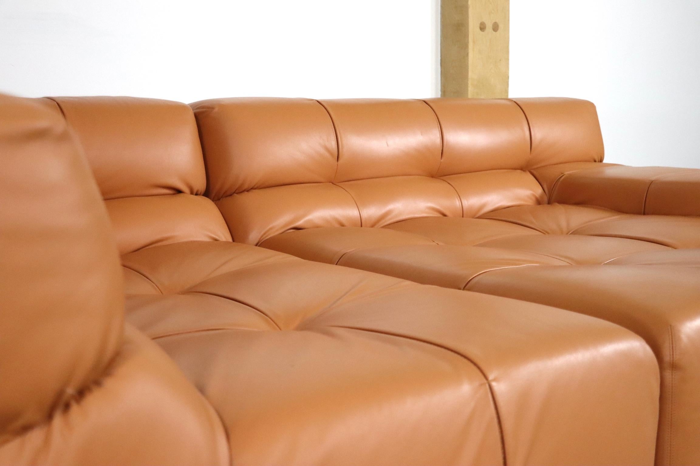 Cognac Leather Tufty Time Sofa by Patricia Urquiola for B&B Italia 4