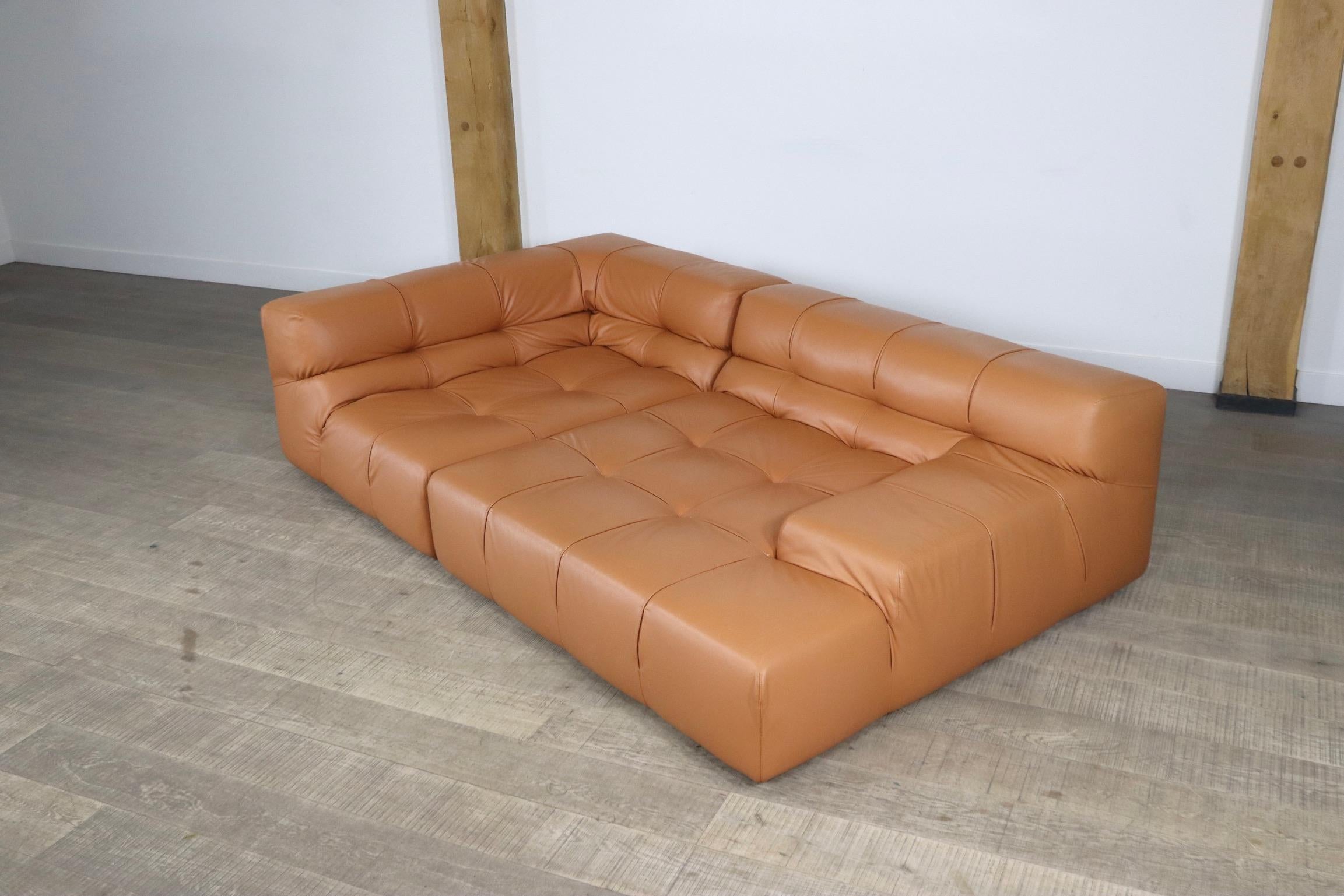 Cognac Leather Tufty Time Sofa by Patricia Urquiola for B&B Italia 5