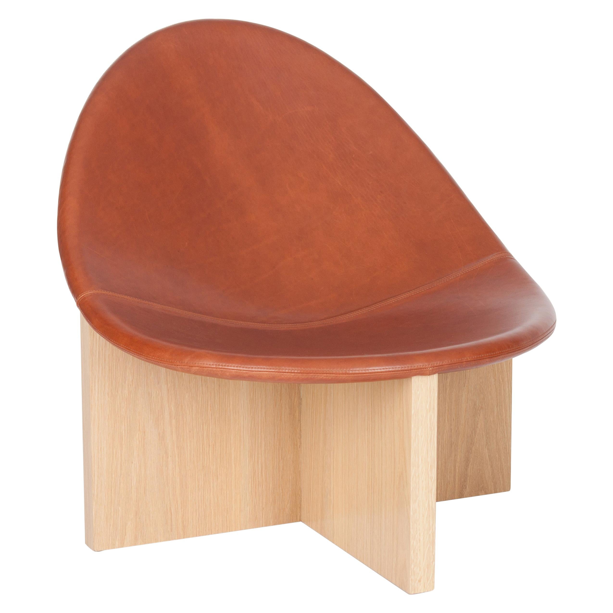 Cognac Nido Lounge Chair by Estudio Persona For Sale