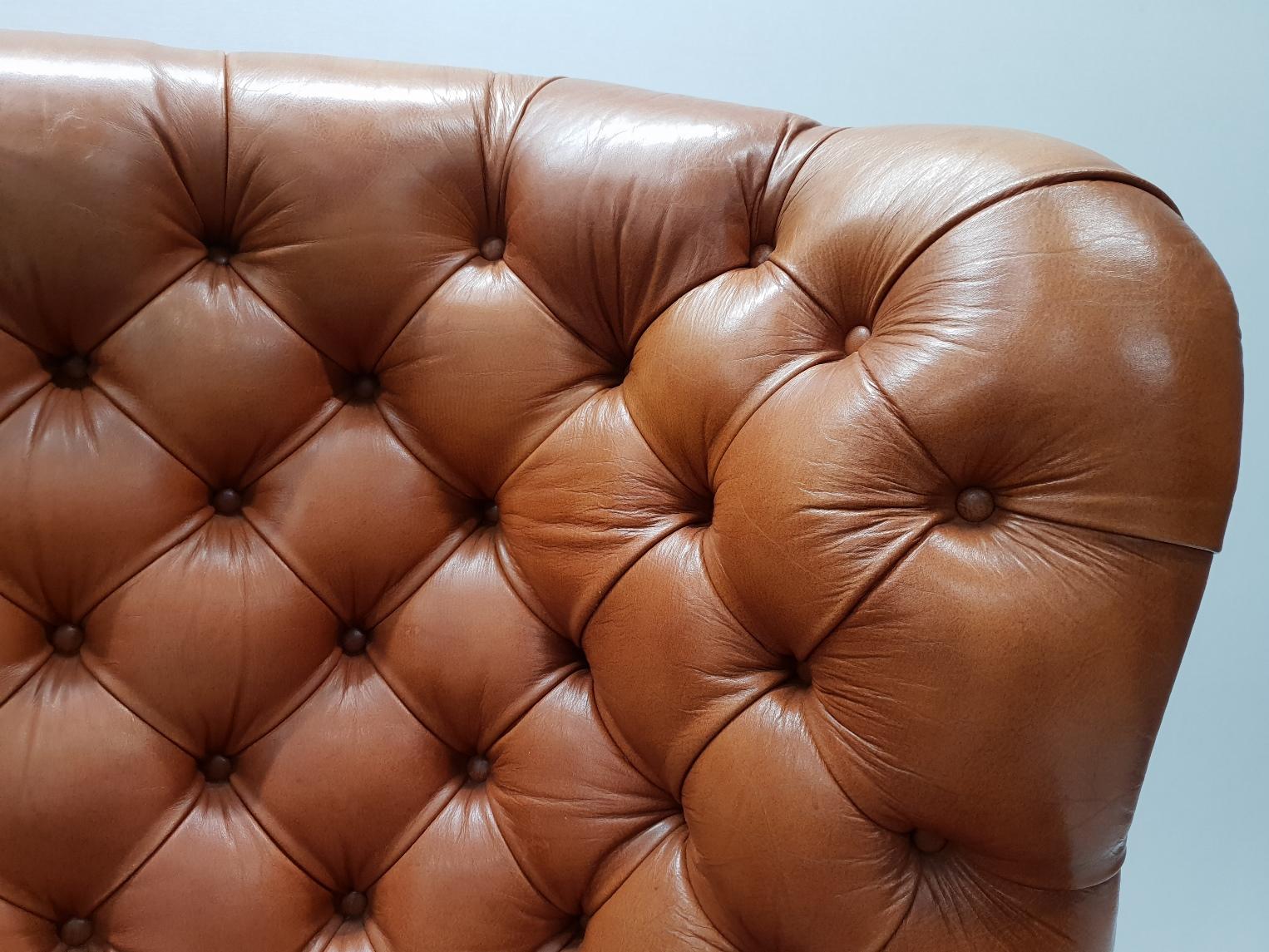 Cognac Pegasus Leather Wing Chair by Whittle Brothers of Warrington, 1970s For Sale 4