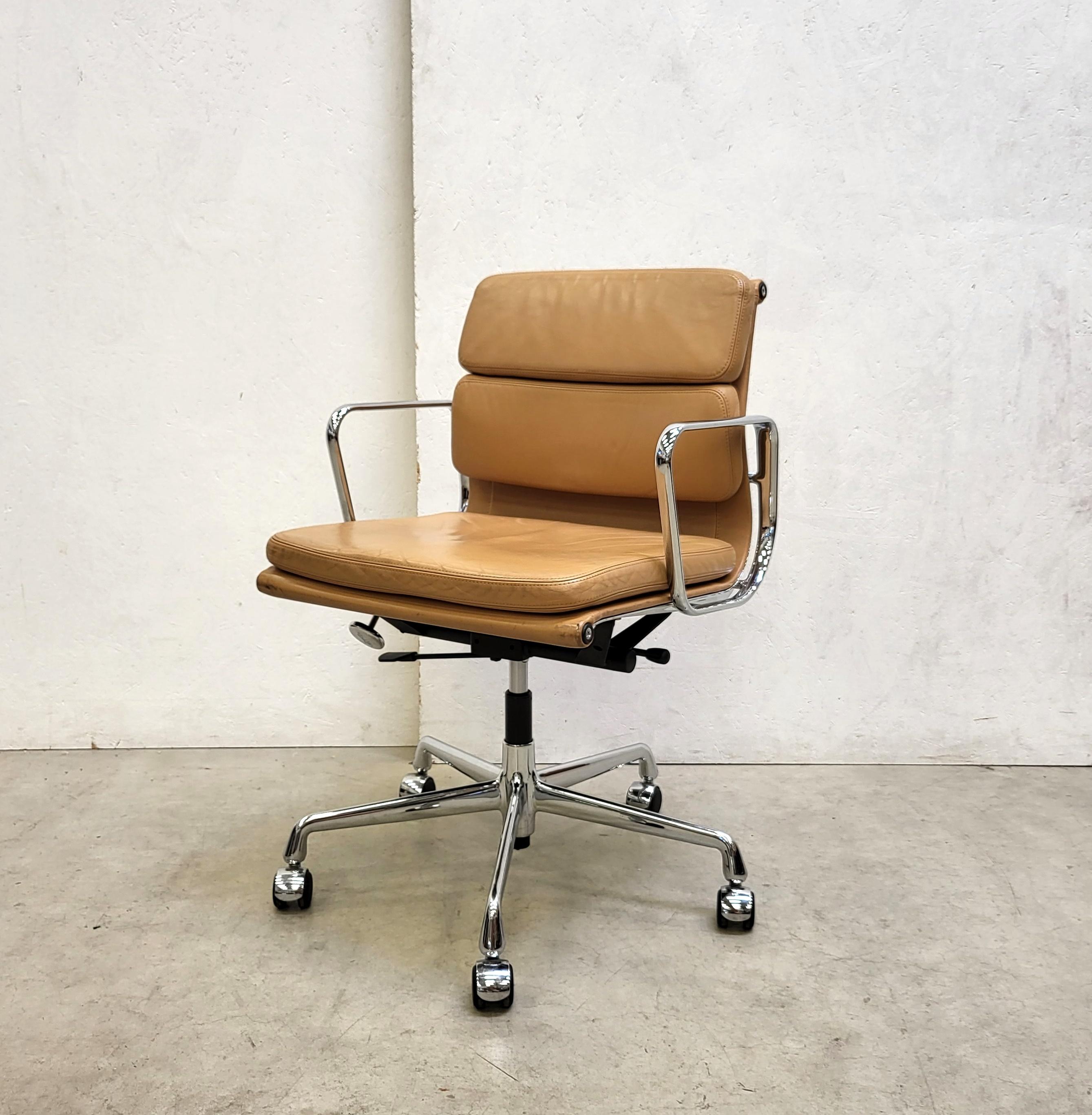 Contemporary Cognac Premium Vitra EA217 Soft Pad Office Chair by Charles Eames, 2000s