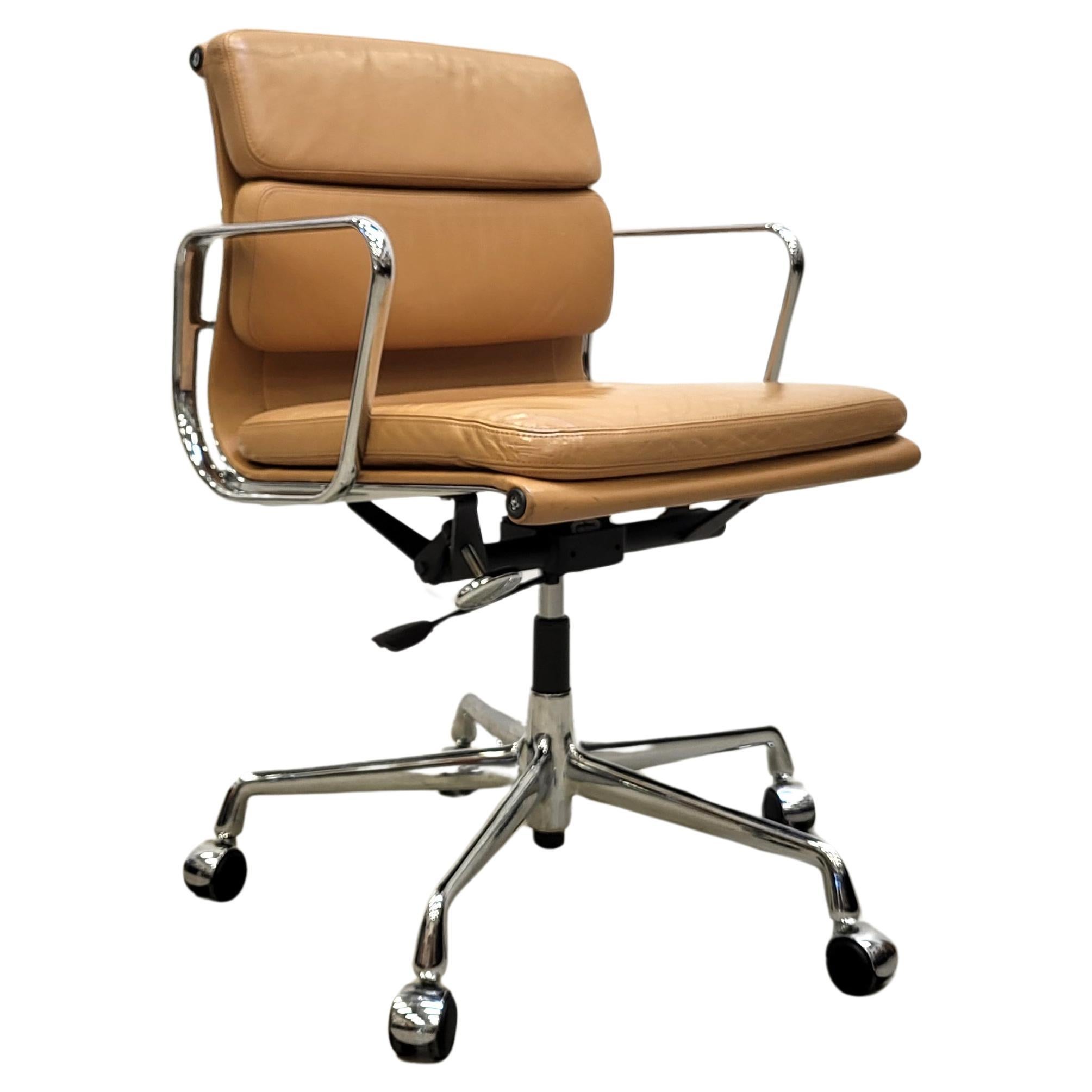 Cognac Premium Vitra EA217 Soft Pad Office Chair by Charles Eames, 2000s