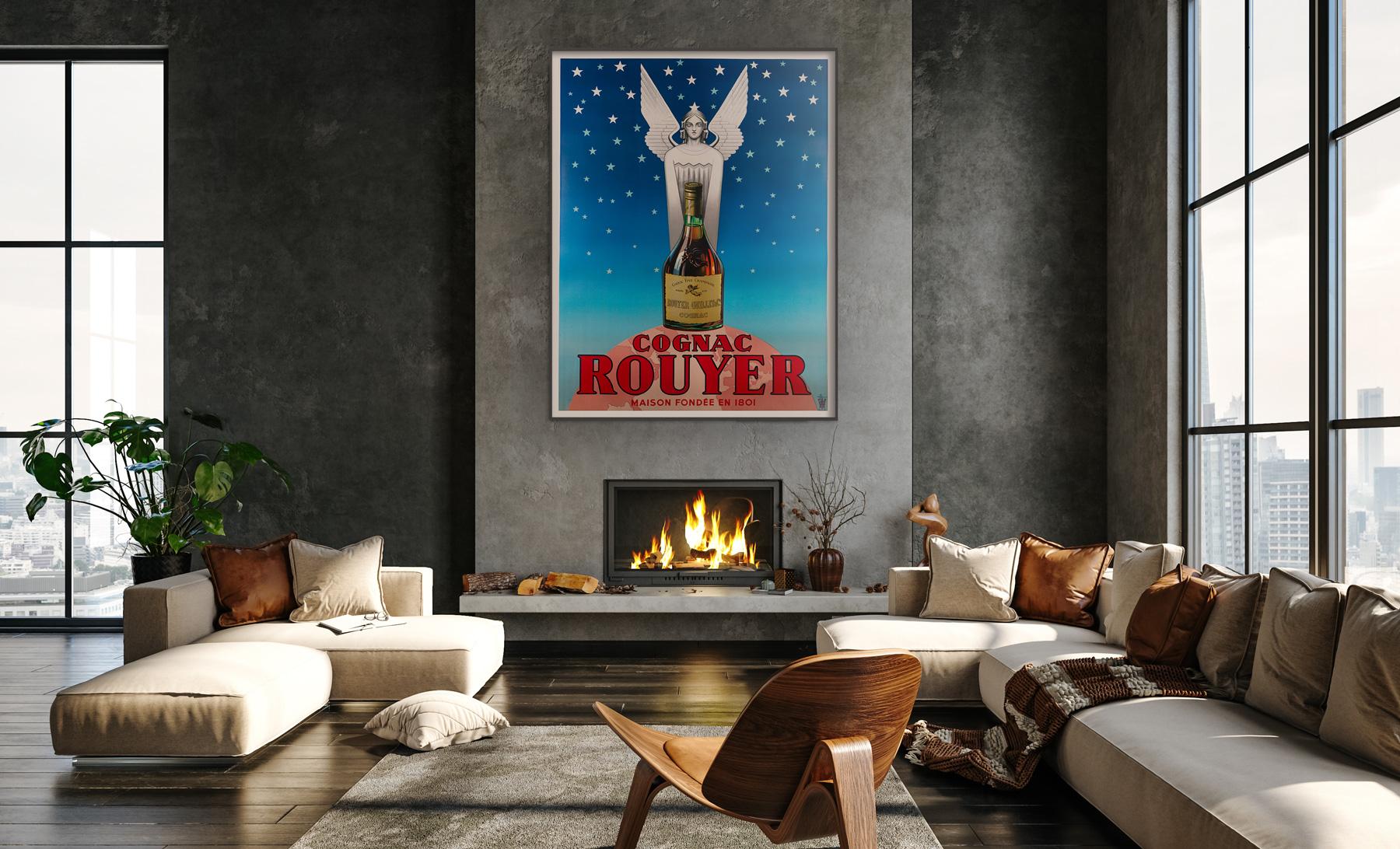 Maravilloso cartel original francés de época sobre el alcohol Cognac Rouyer, de 1945. Colores magníficos e imágenes impresionantes.

Rouyer Guillet fue fundado en 1701 por Philippe Guilletand, conocido como uno de los más prestigiosos productores de