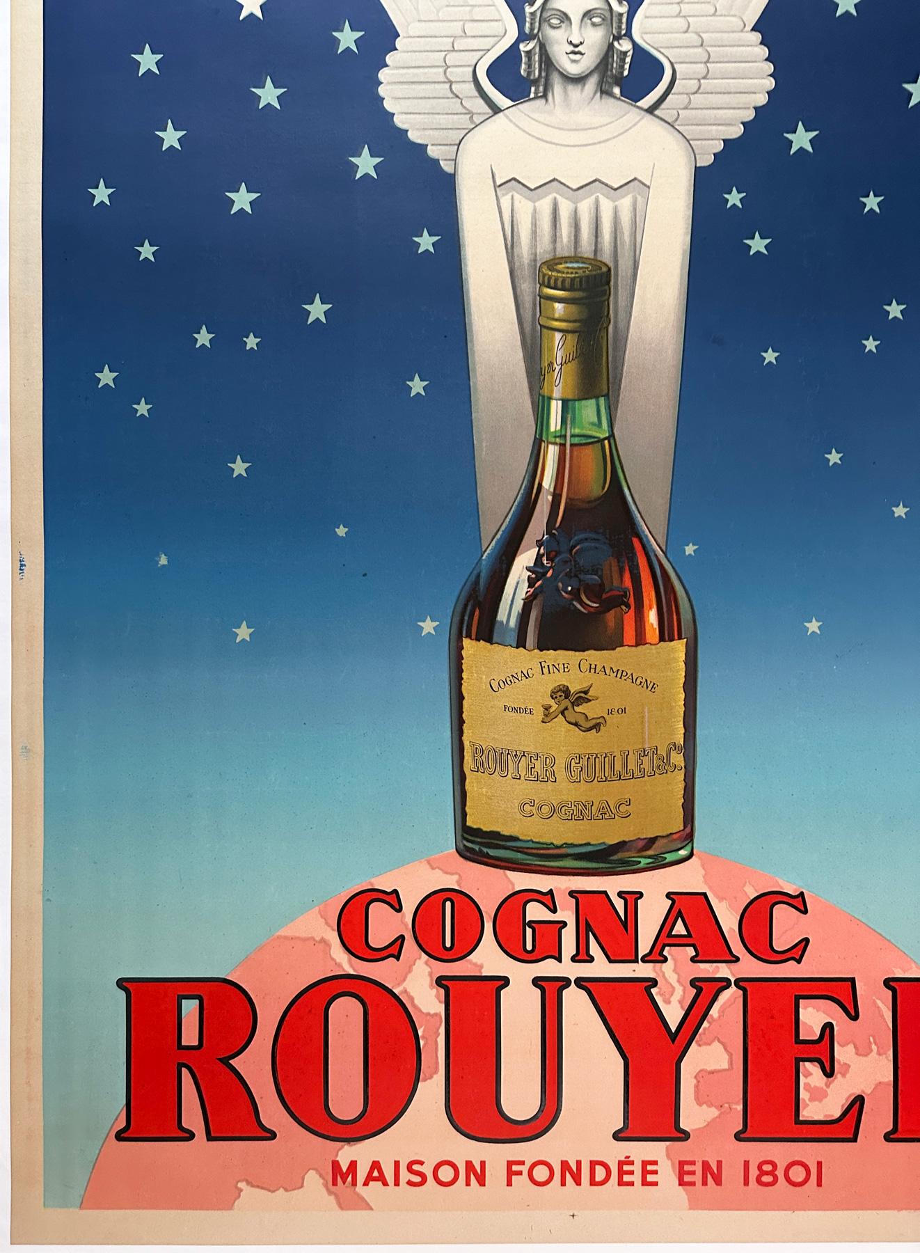 Coñac Rouyer, 1945  Cartel publicitario francés vintage sobre el alcohol siglo XX en venta