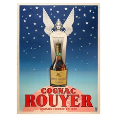 Cognacfarbener Rouyer, 1945  Französisches Vintage-Werbeplakat „Alcohol“ im Vintage-Stil