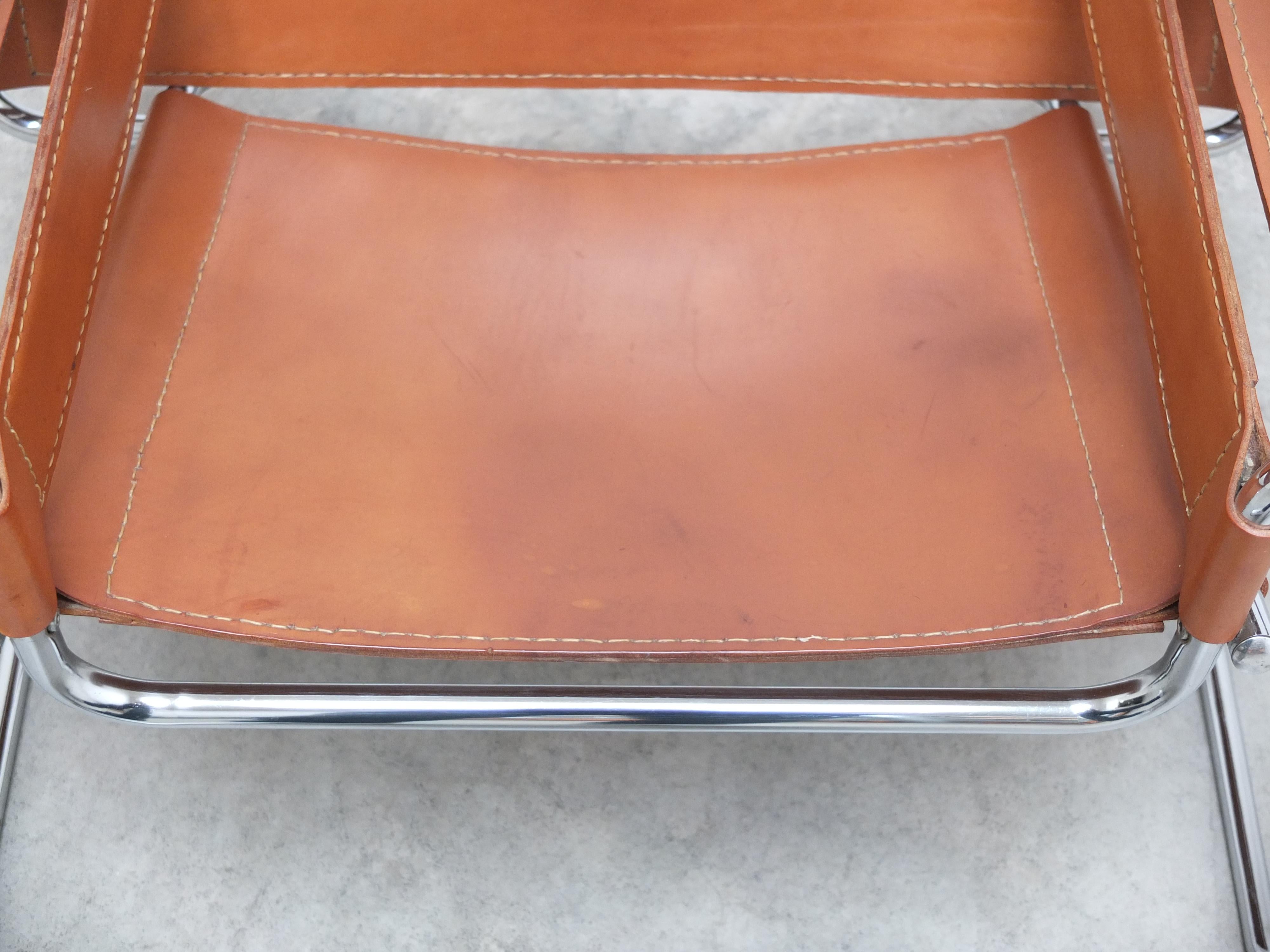Cognac 'Wassily' Lounge Chair by Marcel Breuer for Gavina, 1980s 3