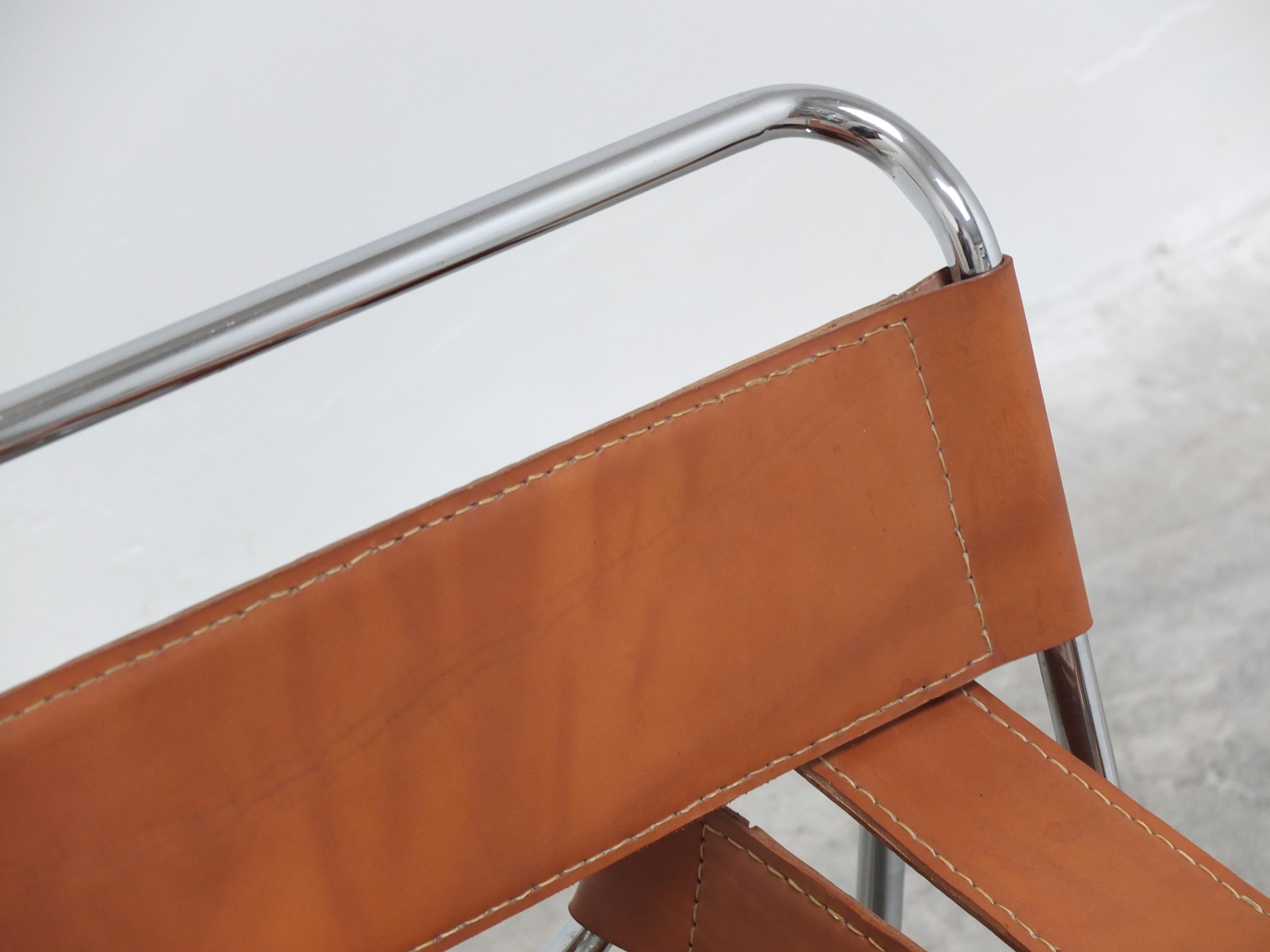 Cognac 'Wassily' Lounge Chair by Marcel Breuer for Gavina, 1980s 2