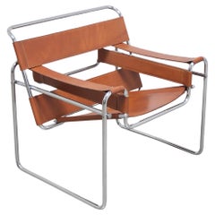 Cognac 'Wassily' Lounge Chair by Marcel Breuer for Gavina, 1980s