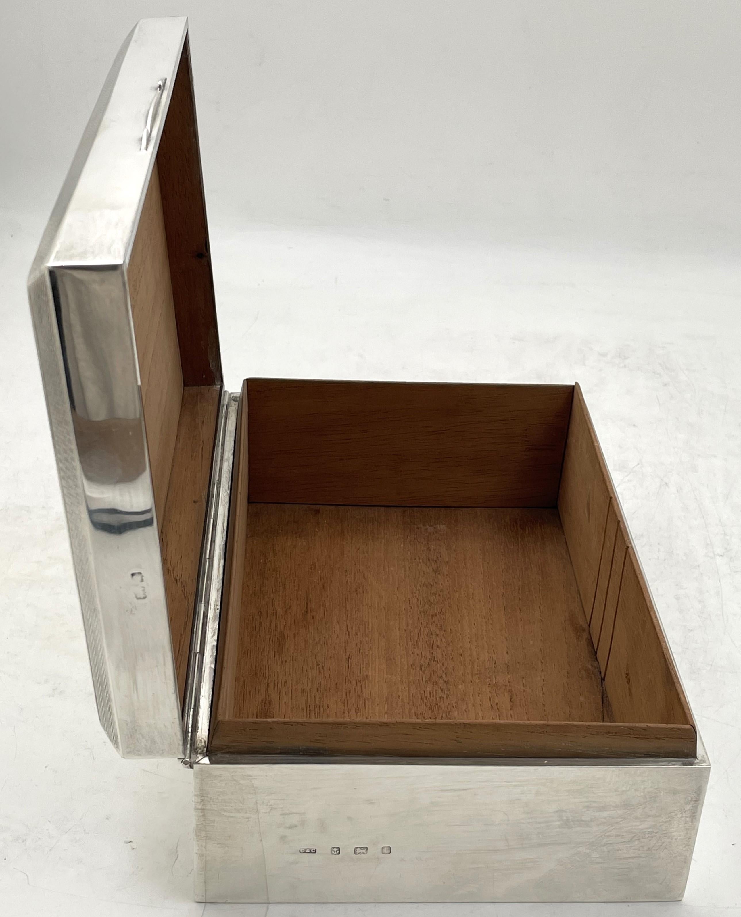 Cohen & Solomon - Scatola per sigari/umidificatore in argento Sterling 1918 in stile Art Deco in vendita 1