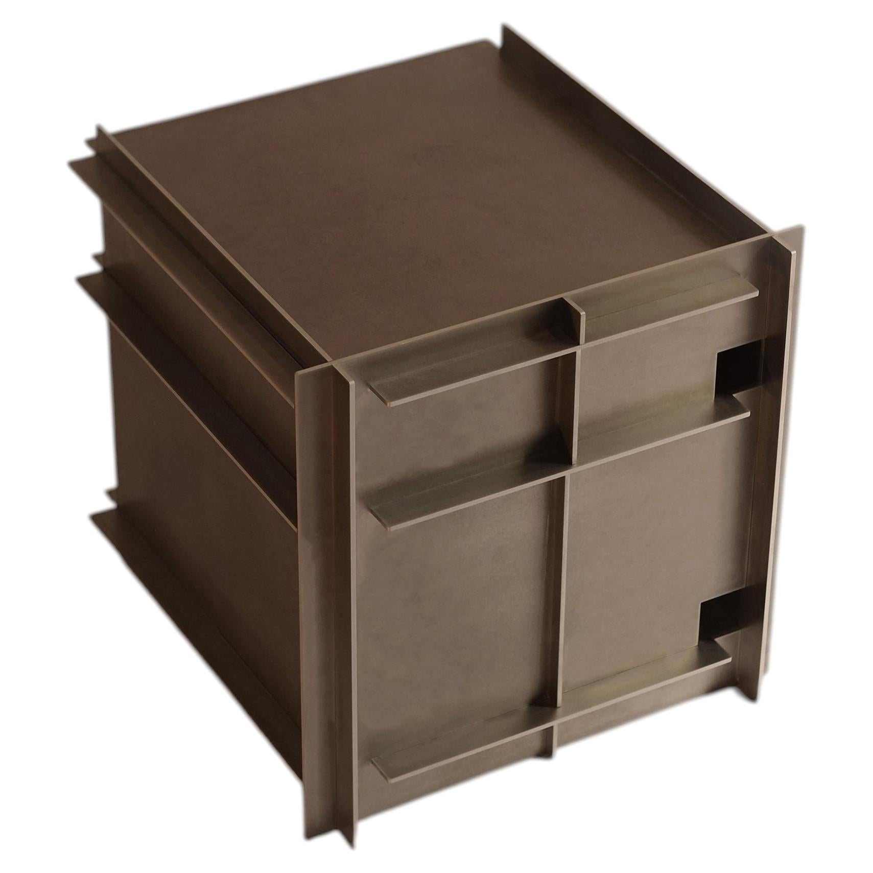 Cohesion Unit Aluminium Side Table by Bureau of Entropy