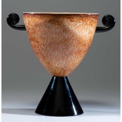 Art Glass Two-handled Urn, Cohn-Stone  blown glass Post-Modern, 1993