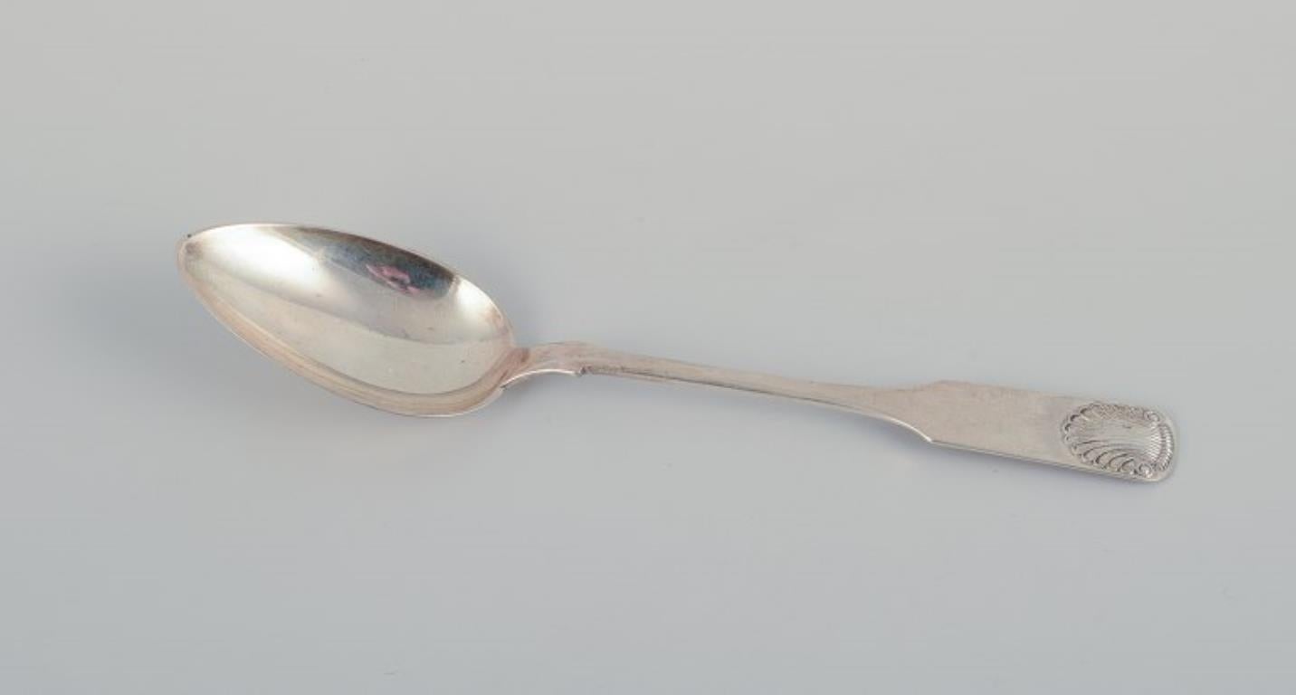 Danish Cohr and others. Three large soup spoons in silver. 19th C. For Sale