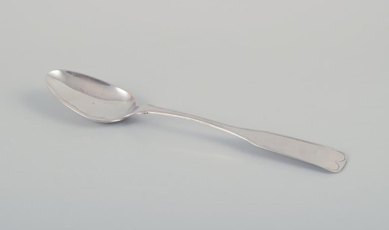 Silver Cohr and others. Three large soup spoons in silver. 19th C. For Sale