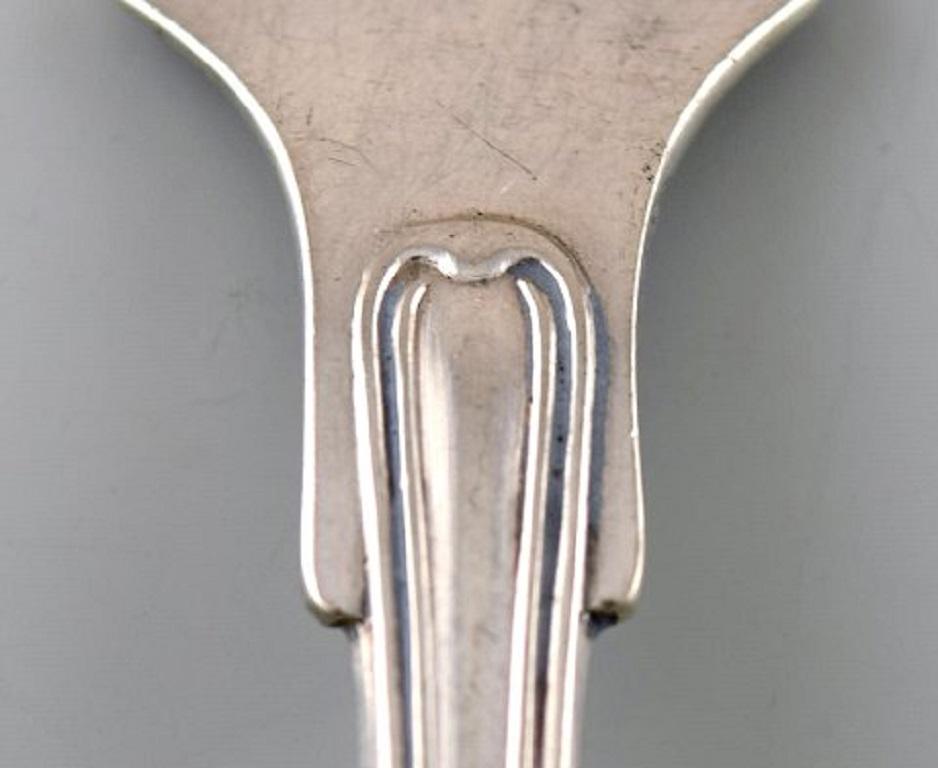 Art Deco Cohr Cake Fork, Old Danish Silver Cutlery, 1920s-1930s, 8 Pieces