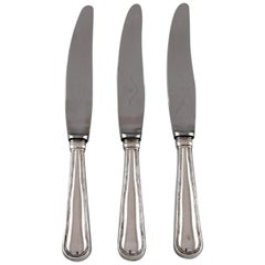 Cohr, Danish Silversmith, Three Lunch Knives in Silver 830 and Stainless Steel